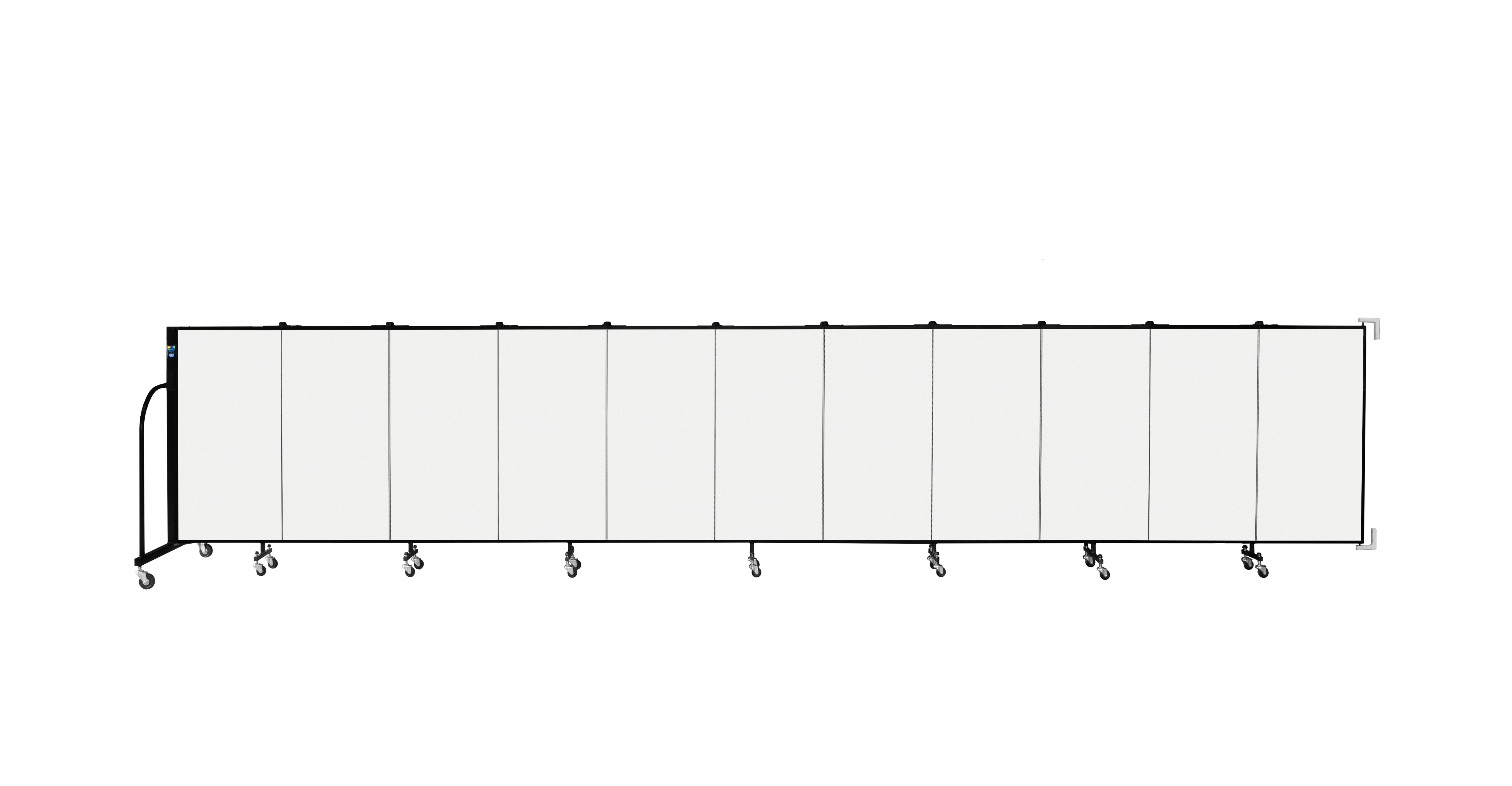 Wallmount Room Divider - 4'H x 20' 2"L - 11 Panel, Ice, Vinyl