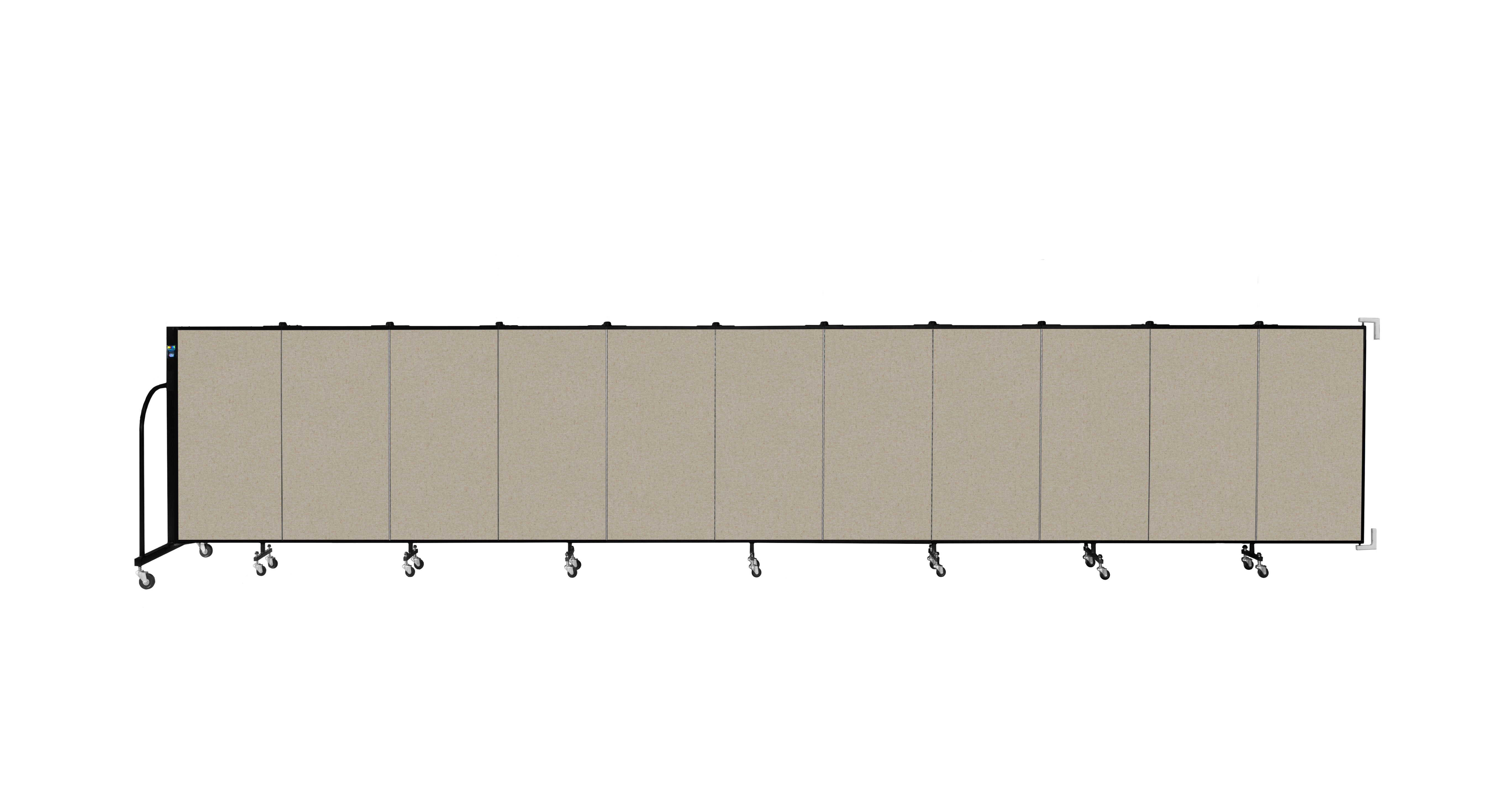 Wallmount Room Divider - 4'H x 20' 2"L - 11 Panel, Hazelnut, Vinyl