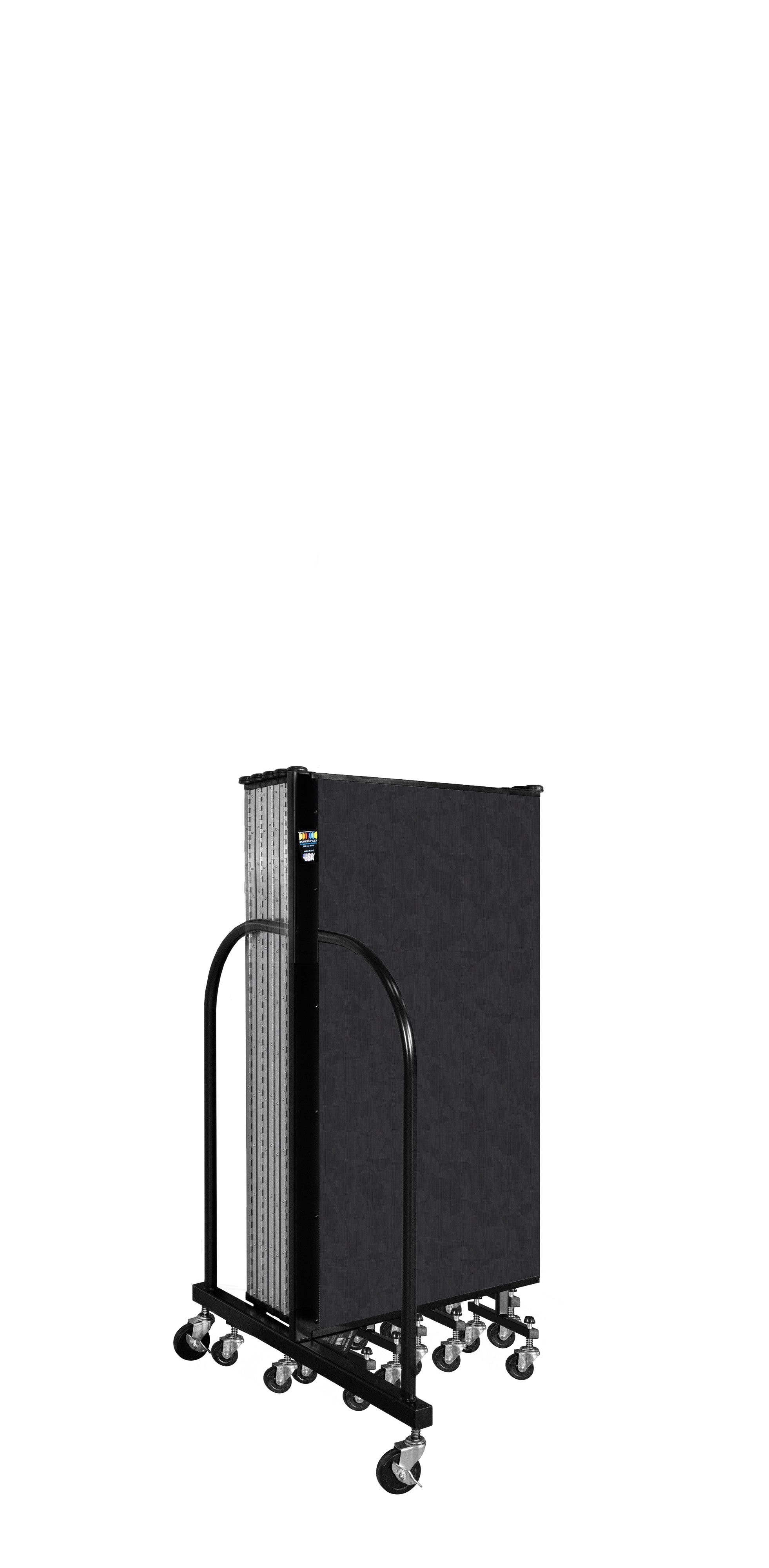 Wallmount Room Divider - 4'H x 20' 2"L - 11 Panel, Coal, Vinyl