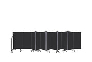 Wallmount Room Divider - 4'H x 20' 2"L - 11 Panel, Coal, Vinyl