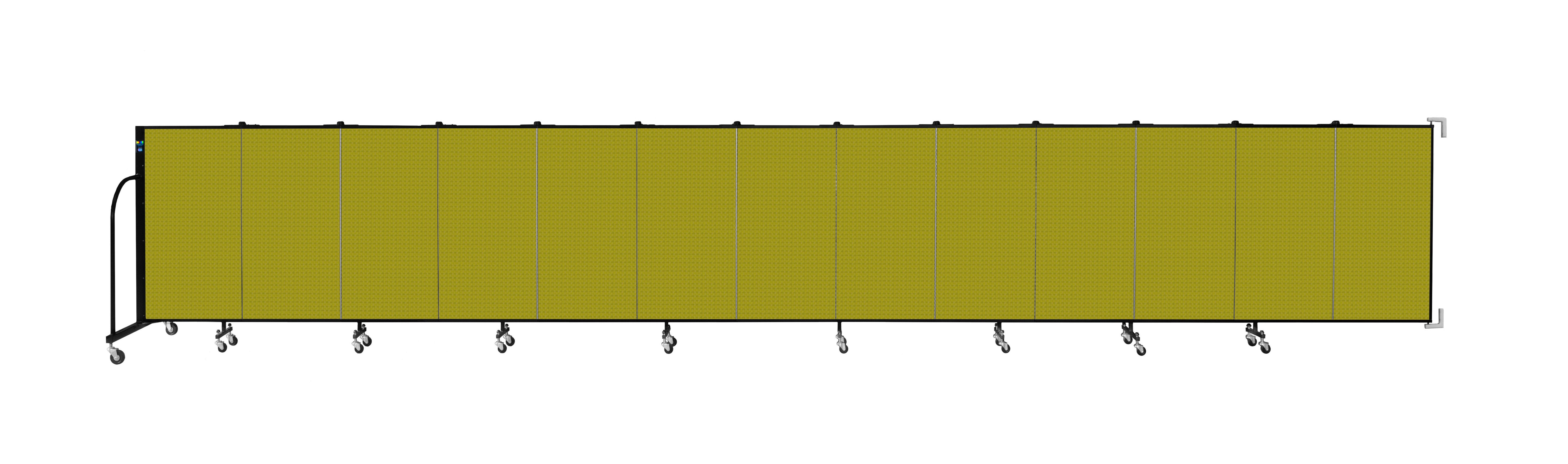 Wallmount Room Divider - 4'H x 23' 10" - 13 Panel, Apple Green, Fabric