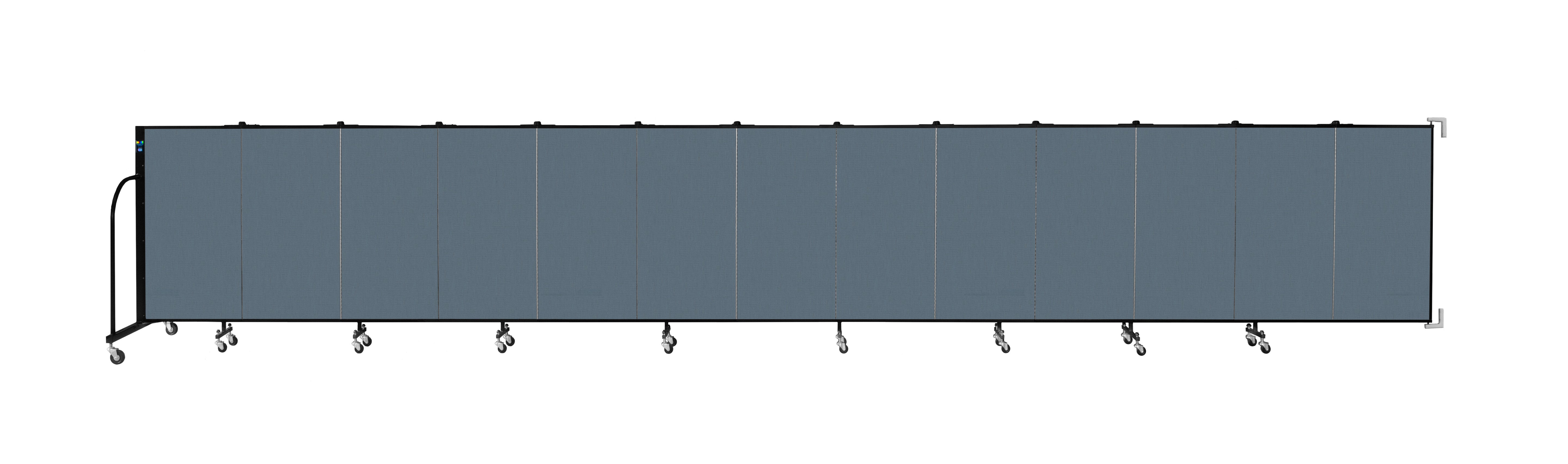 Wallmount Room Divider - 4'H x 23' 10" - 13 Panel, Lake, Fabric