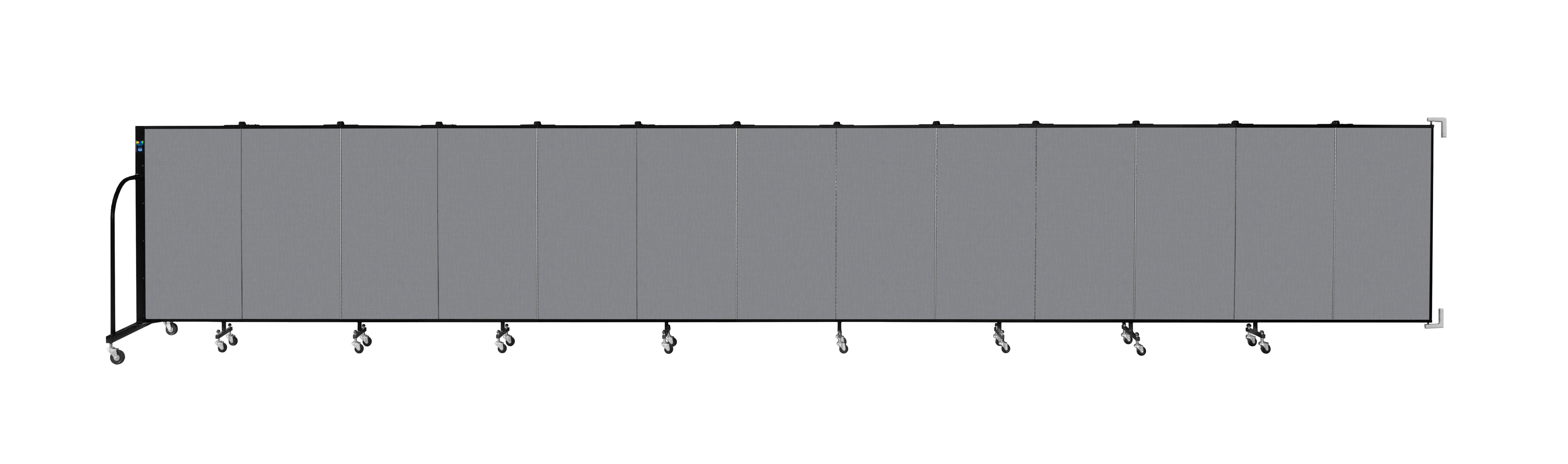 Wallmount Room Divider - 4'H x 23' 10" - 13 Panel, Stone, Fabric