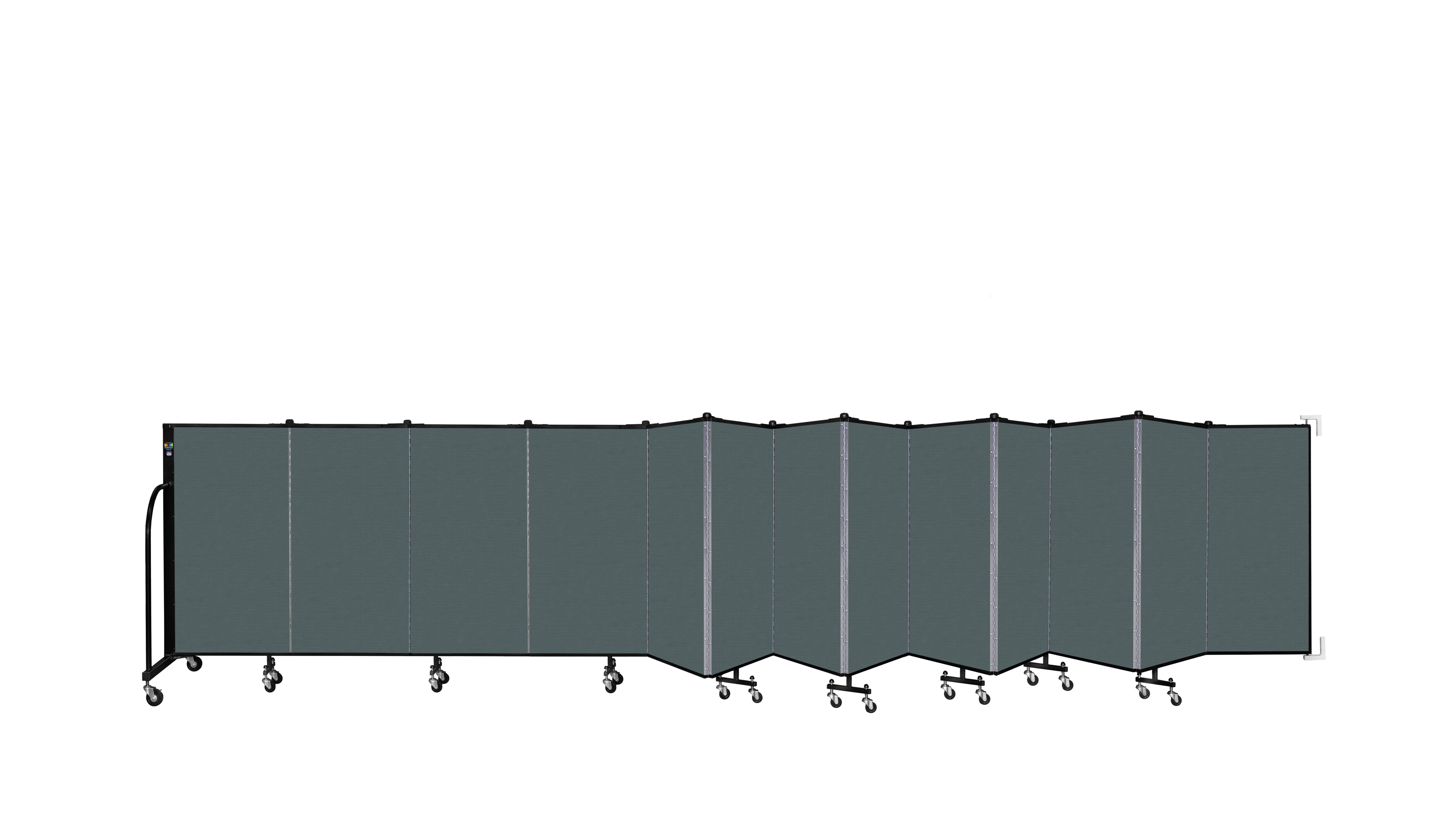 Wallmount Room Divider - 4'H x 23' 10" - 13 Panel, Mallard, Fabric