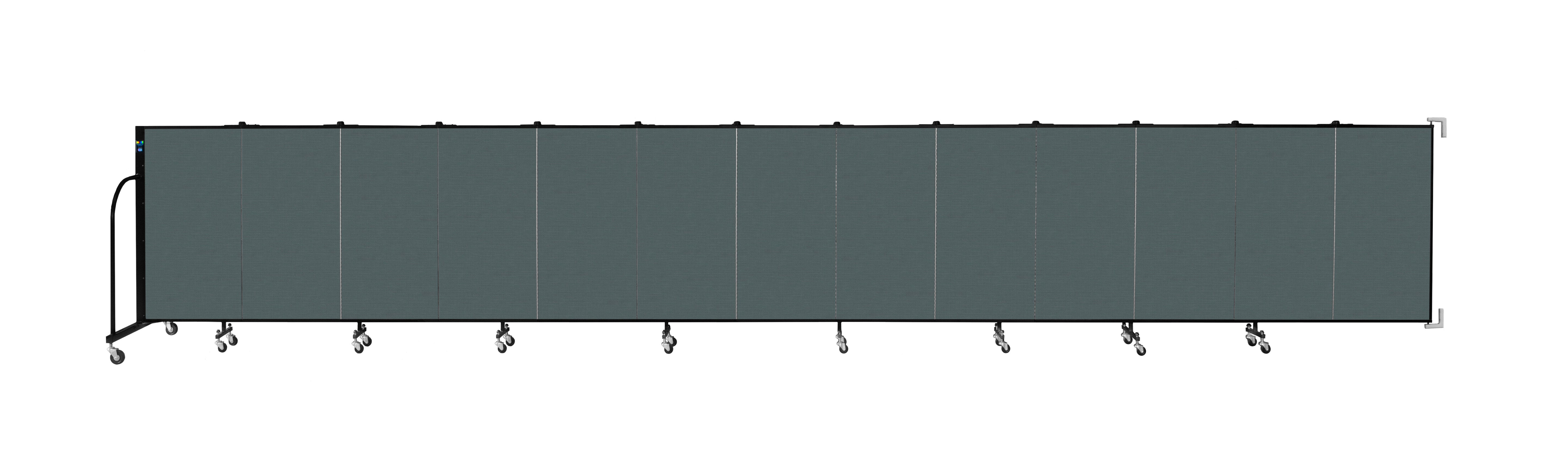 Wallmount Room Divider - 4'H x 23' 10" - 13 Panel, Mallard, Fabric