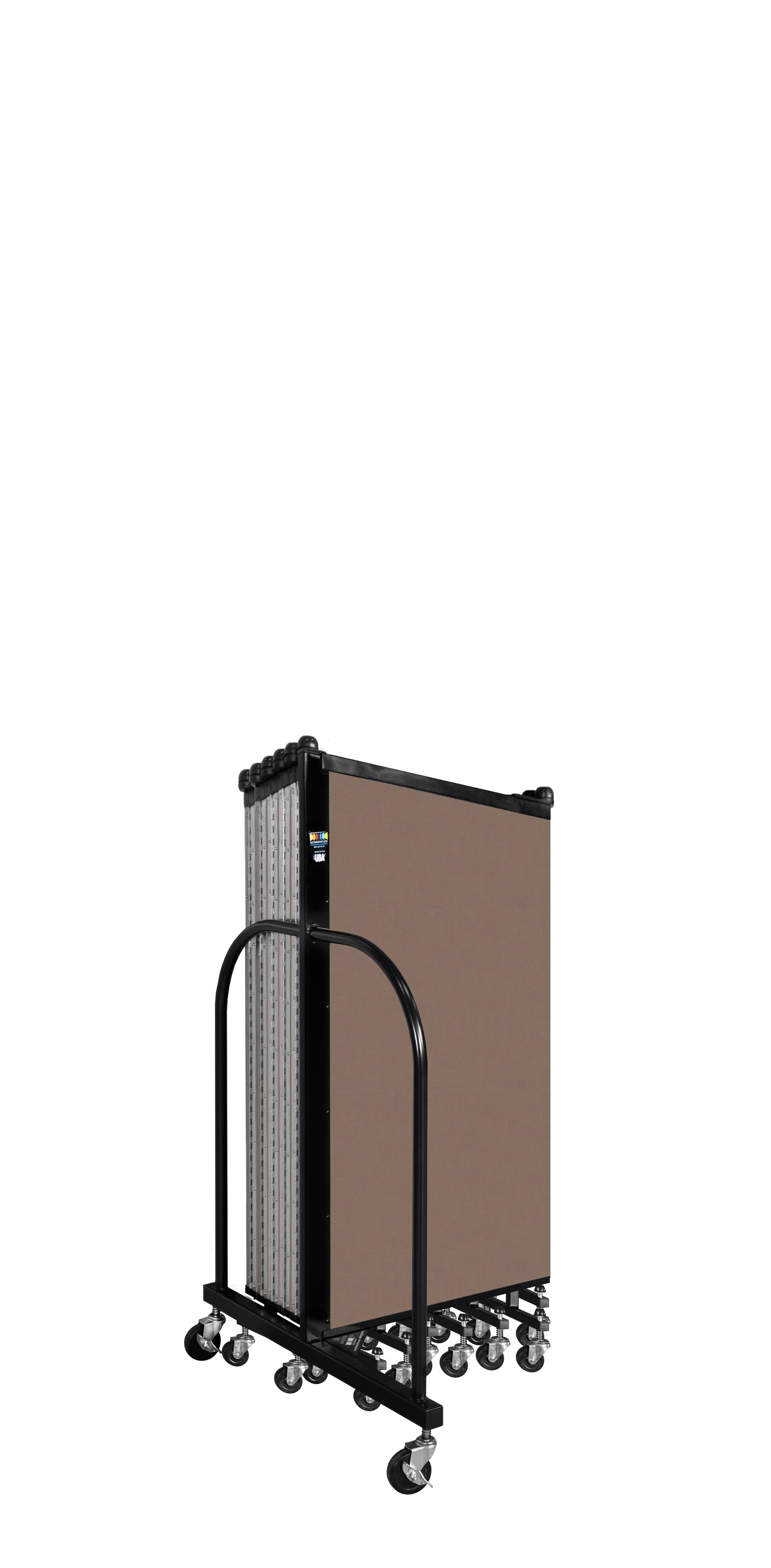 Wallmount Room Divider - 4'H x 23' 10" - 13 Panel, Walnut, Fabric