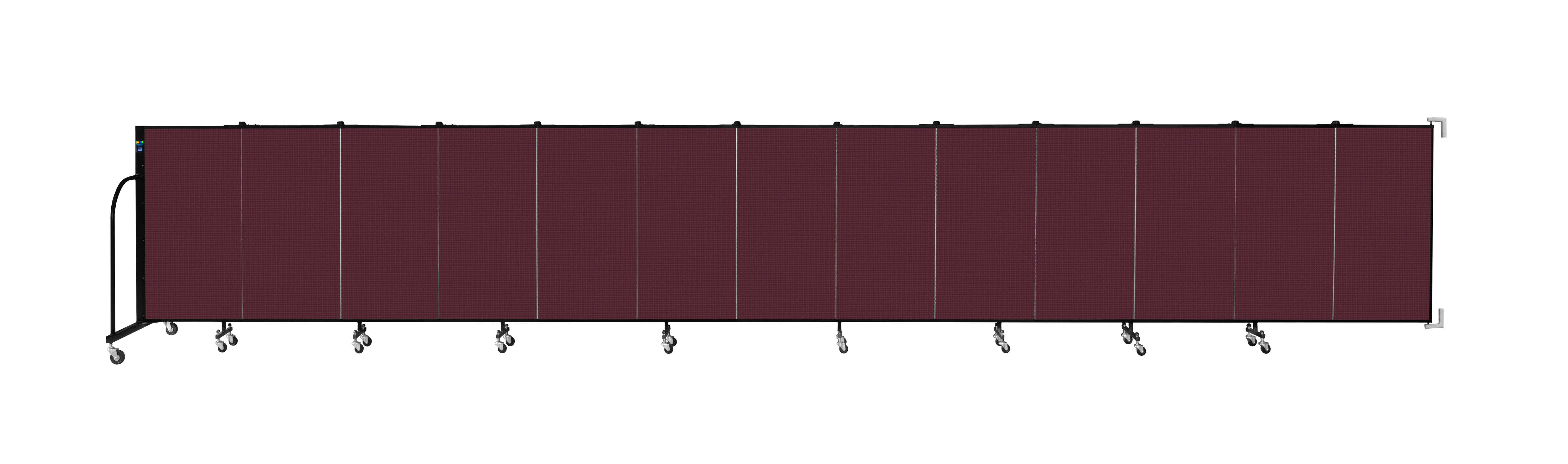 Wallmount Room Divider - 4'H x 23' 10" - 13 Panel, Purple, Fabric