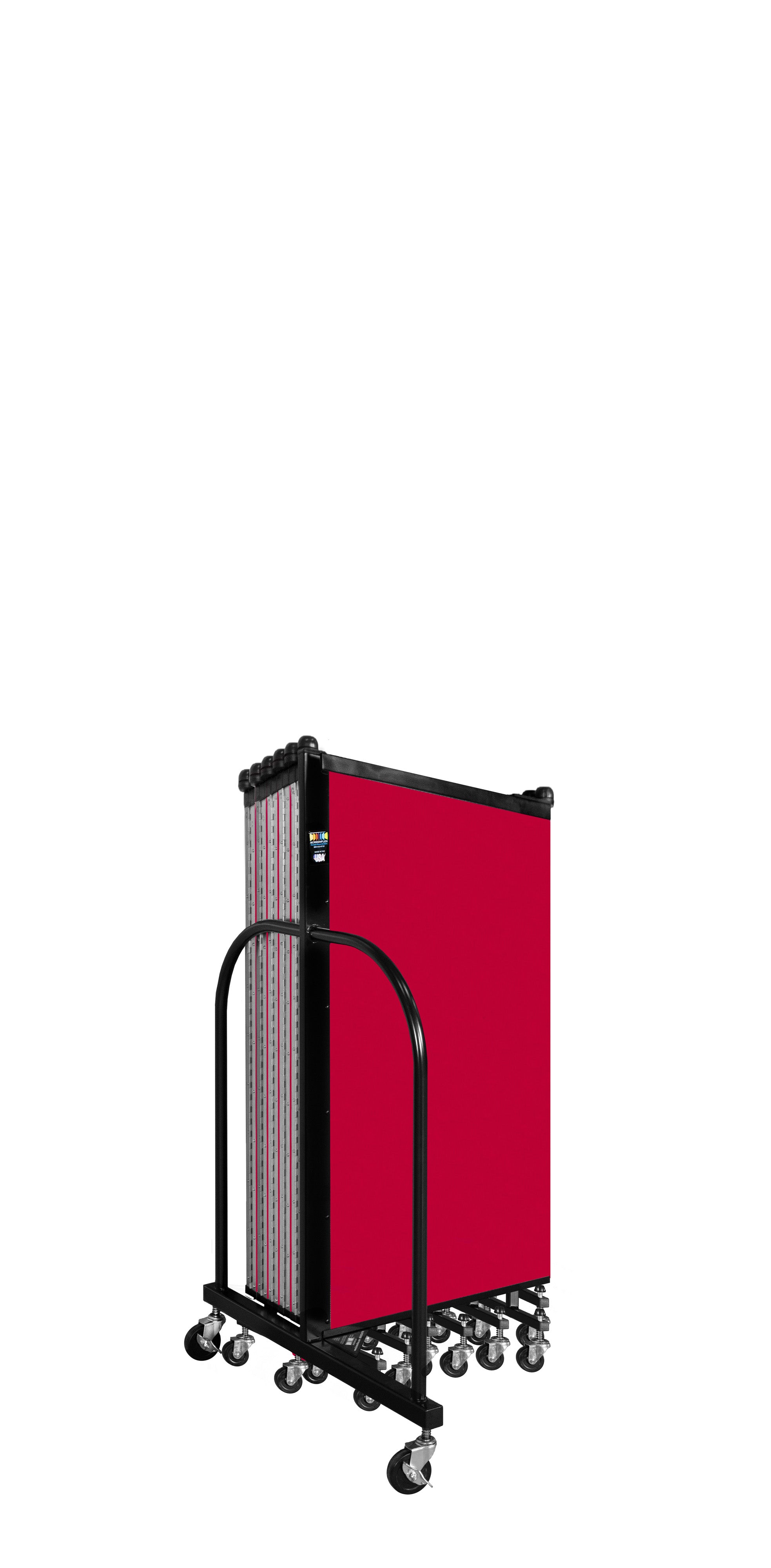 Wallmount Room Divider - 4'H x 23' 10" - 13 Panel, Primary Red, Fabric