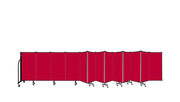 Wallmount Room Divider - 4'H x 23' 10" - 13 Panel, Primary Red, Fabric