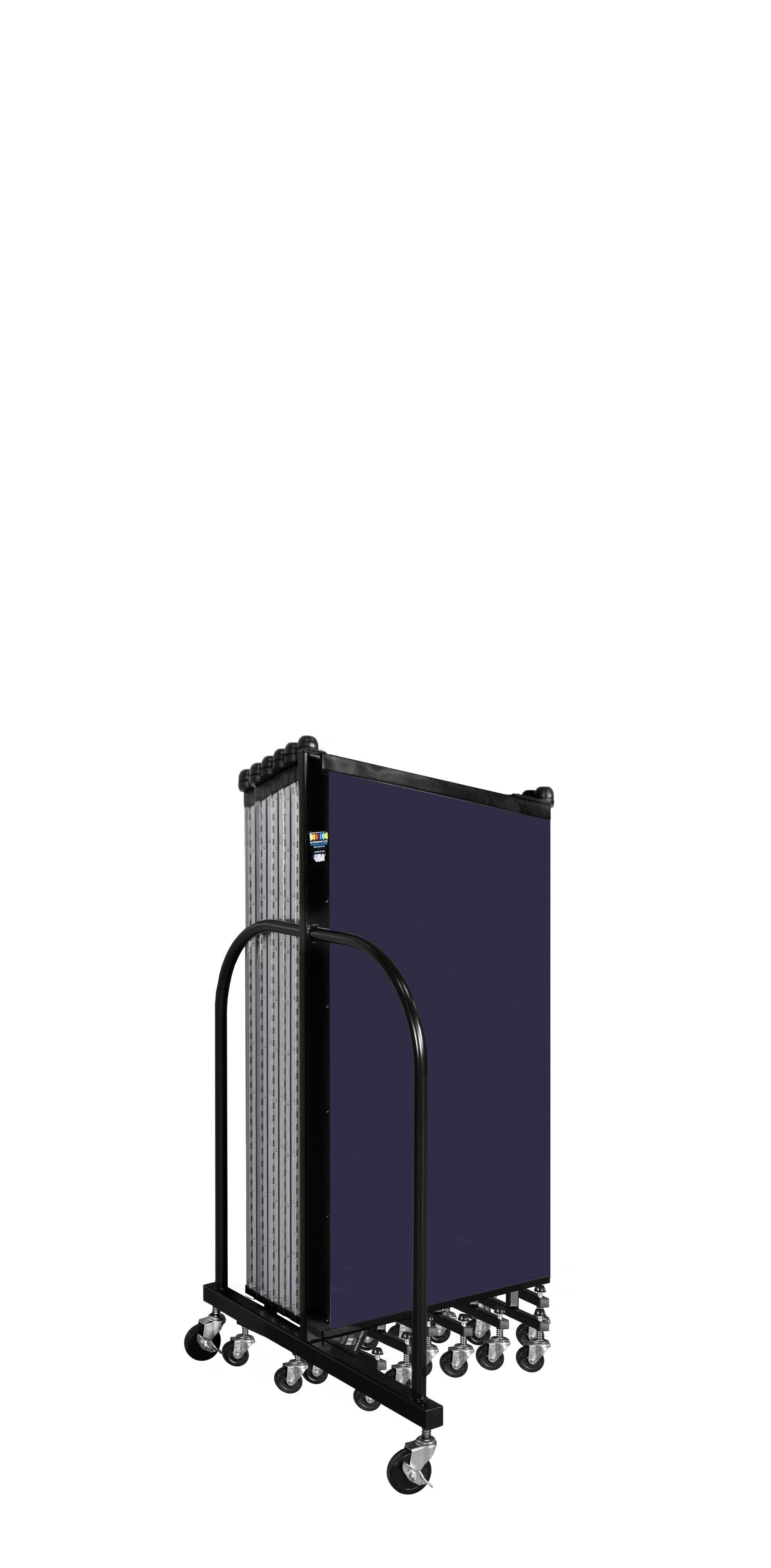Wallmount Room Divider - 4'H x 23' 10" - 13 Panel, Navy, Fabric