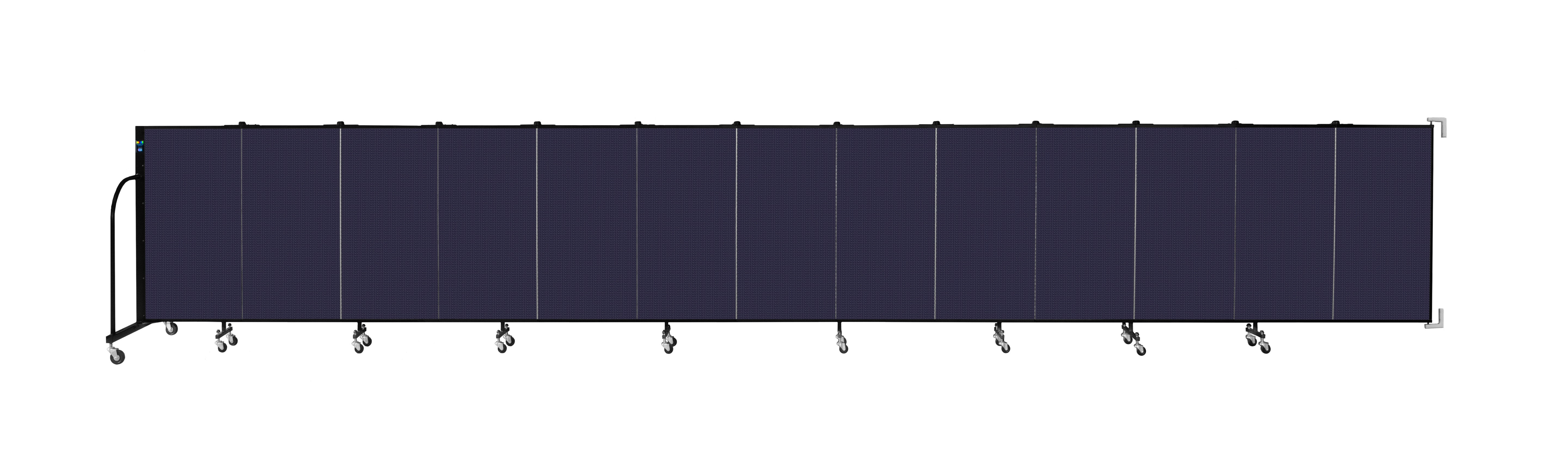 Wallmount Room Divider - 4'H x 23' 10" - 13 Panel, Navy, Fabric