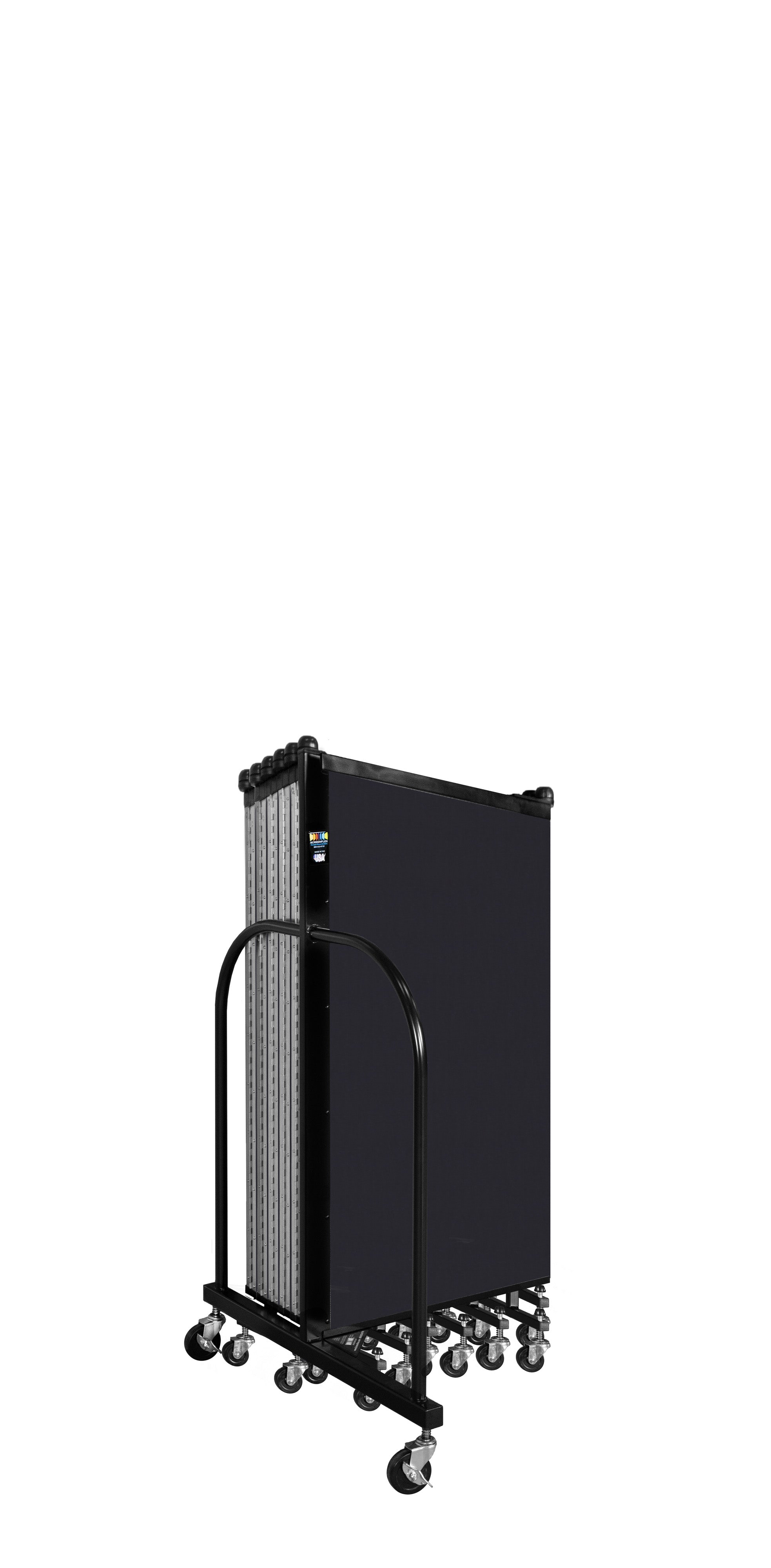 Wallmount Room Divider - 4'H x 23' 10" - 13 Panel, Black, Fabric