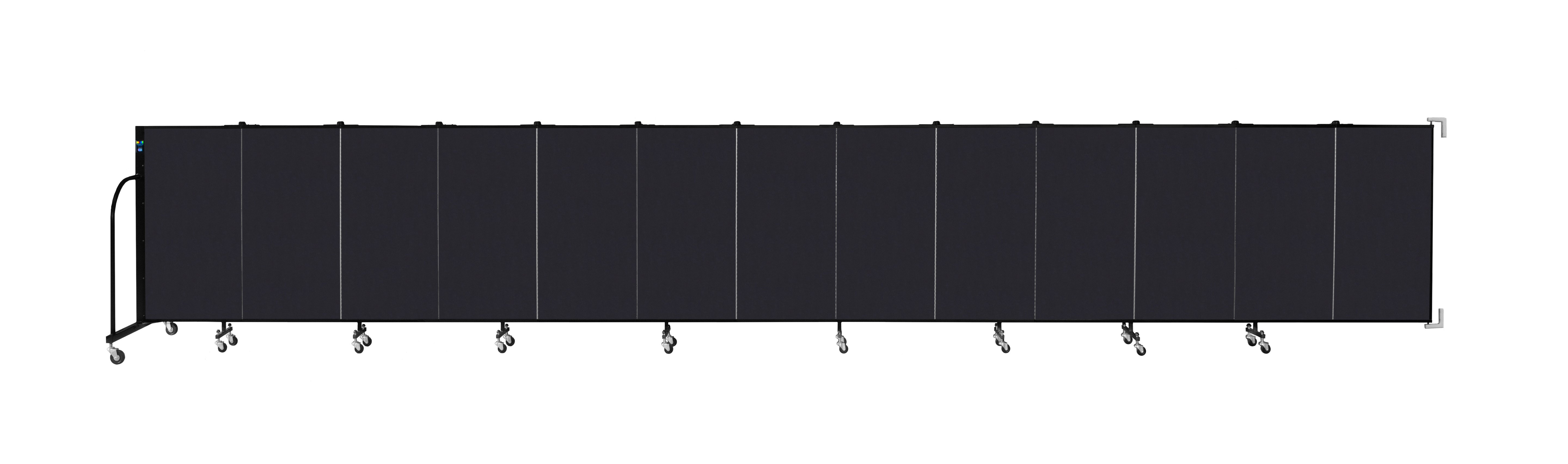 Wallmount Room Divider - 4'H x 23' 10" - 13 Panel, Black, Fabric