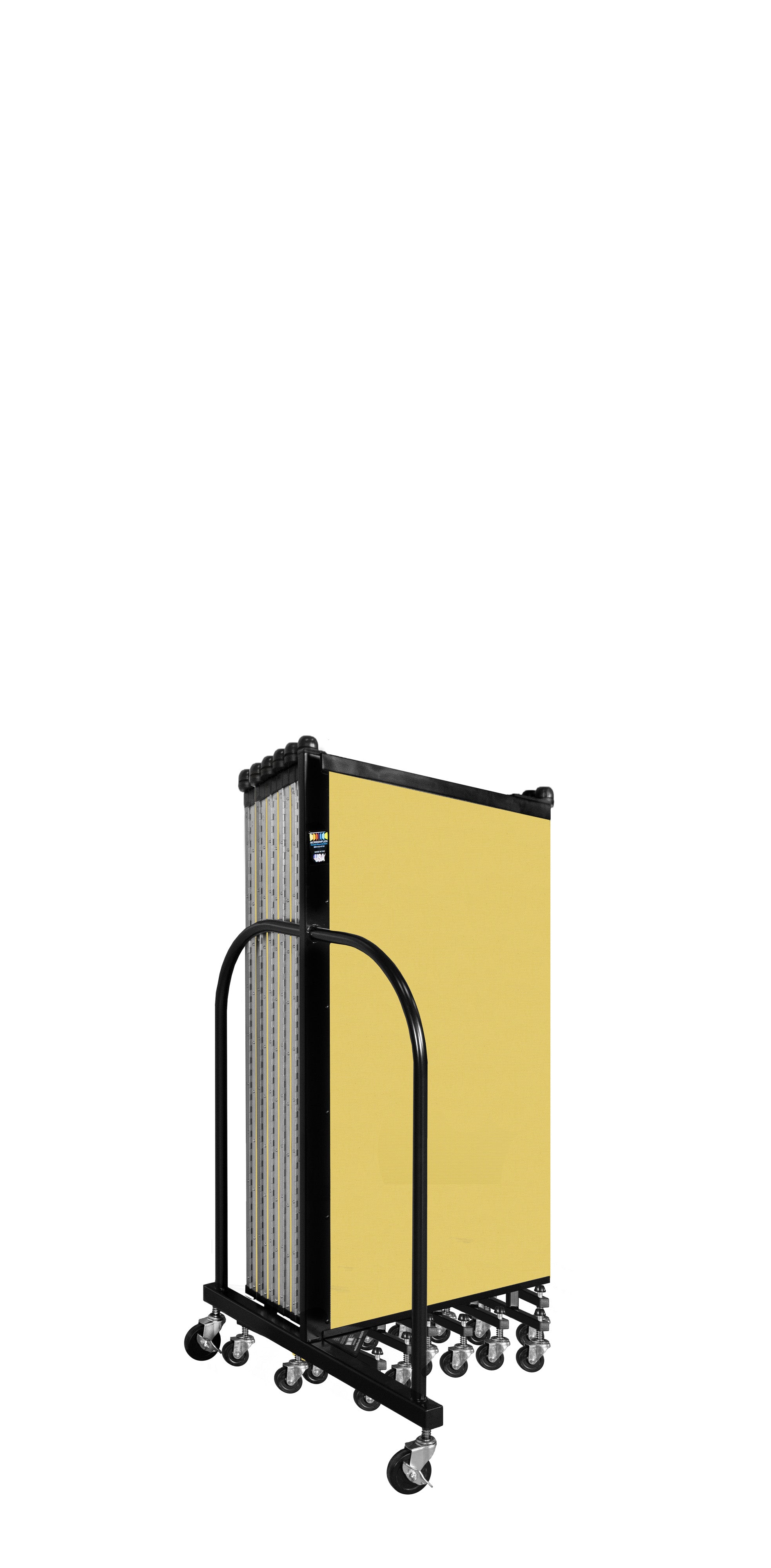 Wallmount Room Divider - 4'H x 23' 10" - 13 Panel, Primary Yellow, Fabric