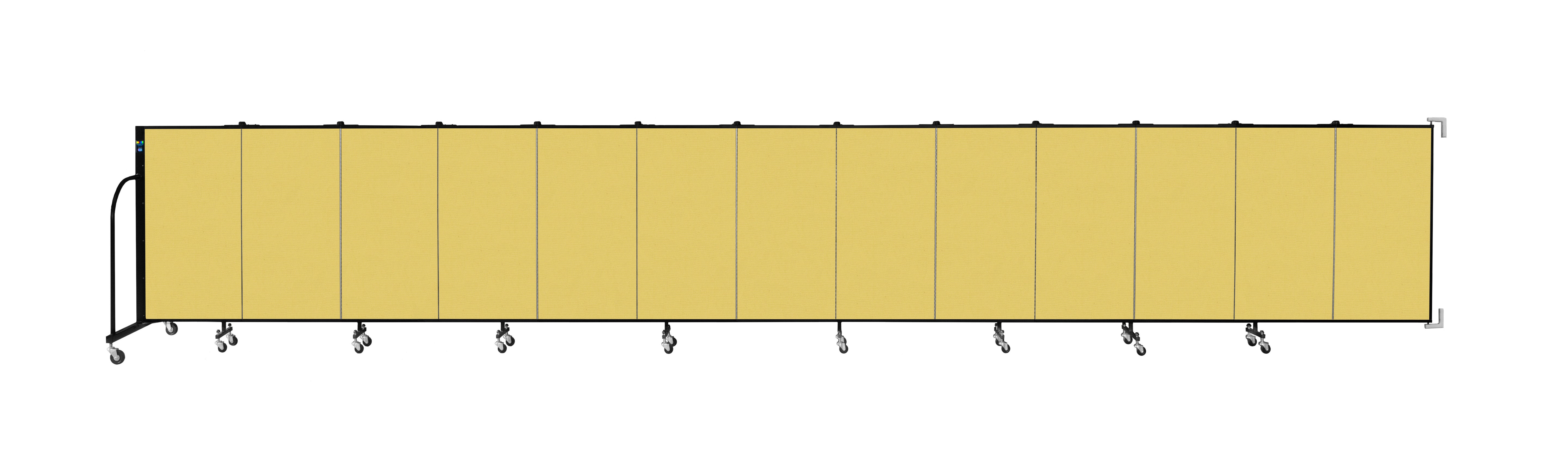 Wallmount Room Divider - 4'H x 23' 10" - 13 Panel, Primary Yellow, Fabric