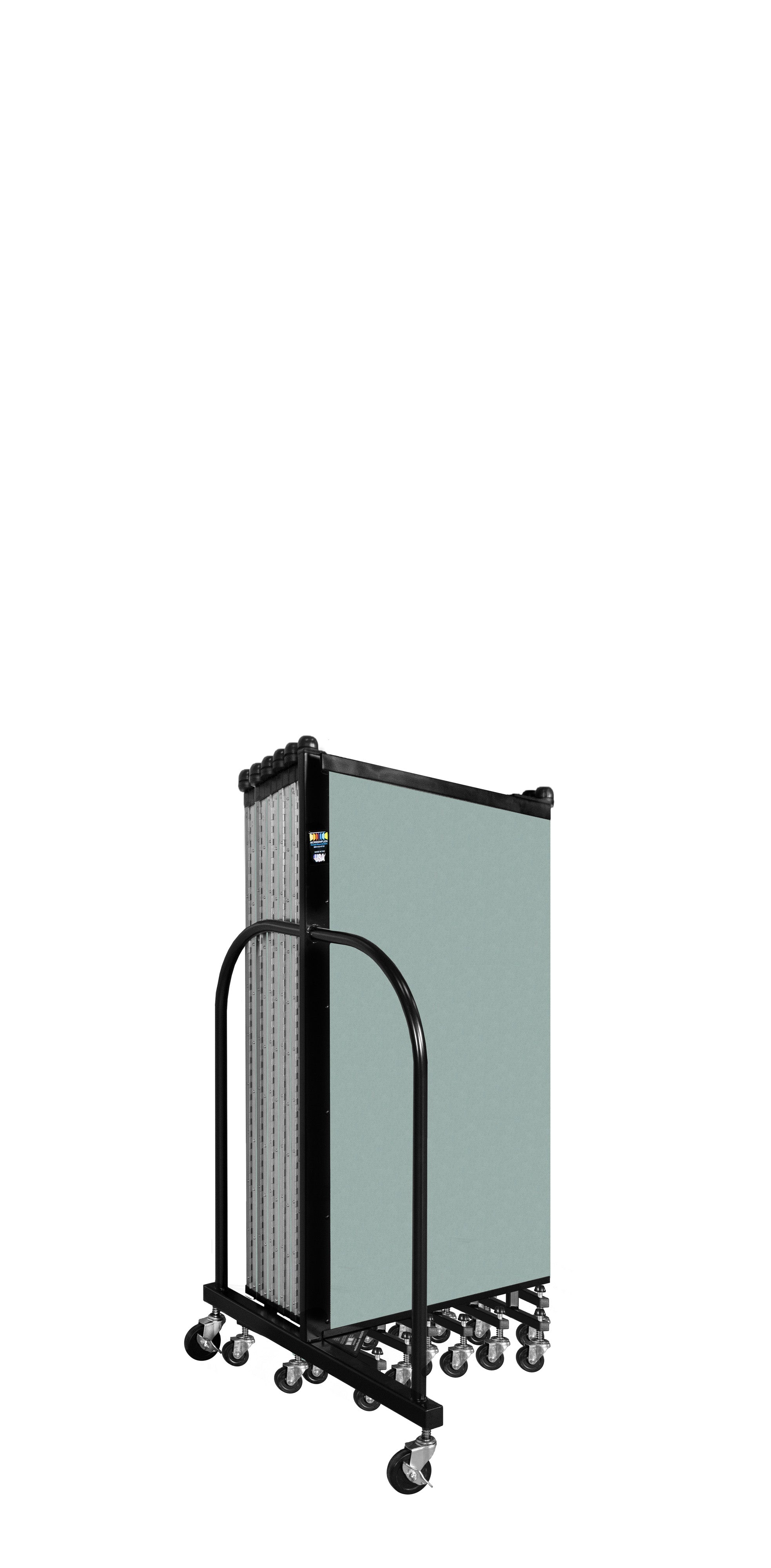 Wallmount Room Divider - 4'H x 23' 10" - 13 Panel, Sea Green, Fabric