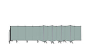 Wallmount Room Divider - 4'H x 23' 10" - 13 Panel, Sea Green, Fabric
