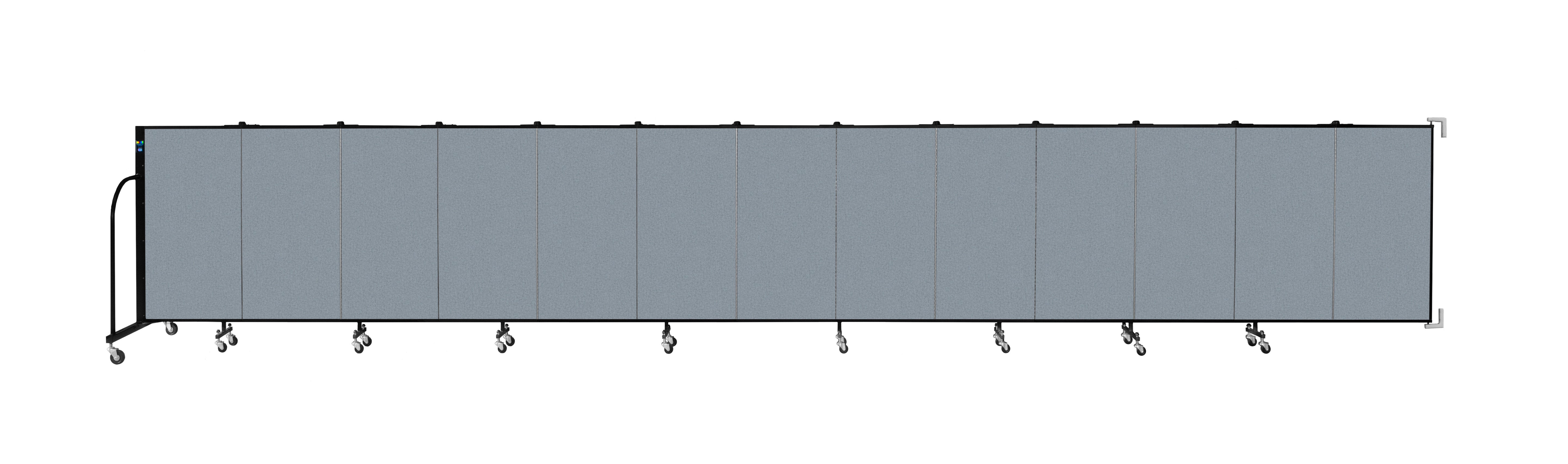 Wallmount Room Divider - 4'H x 23' 10" - 13 Panel, Blue Tide, Vinyl