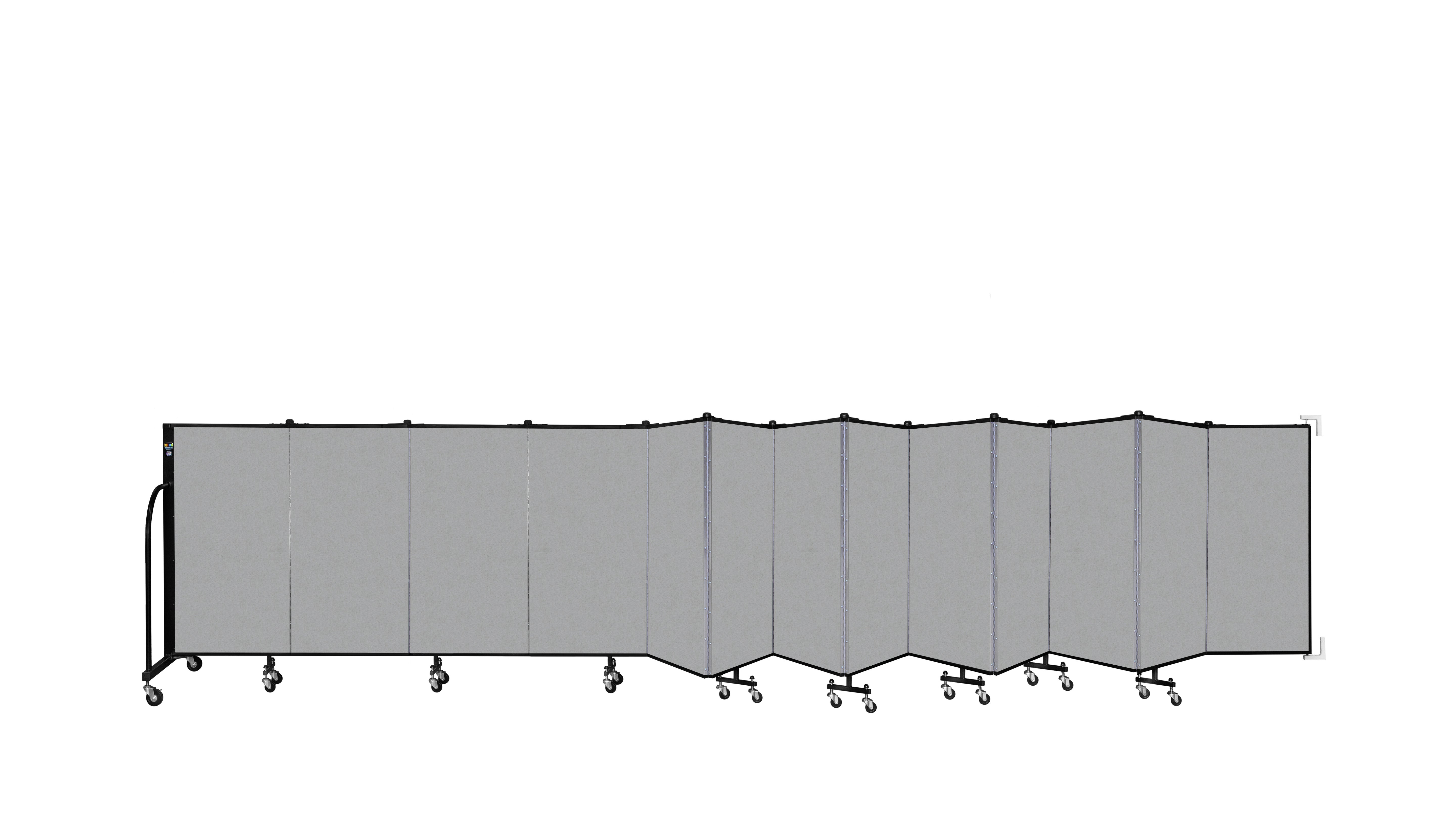 Wallmount Room Divider - 4'H x 23' 10" - 13 Panel, Granite, Vinyl