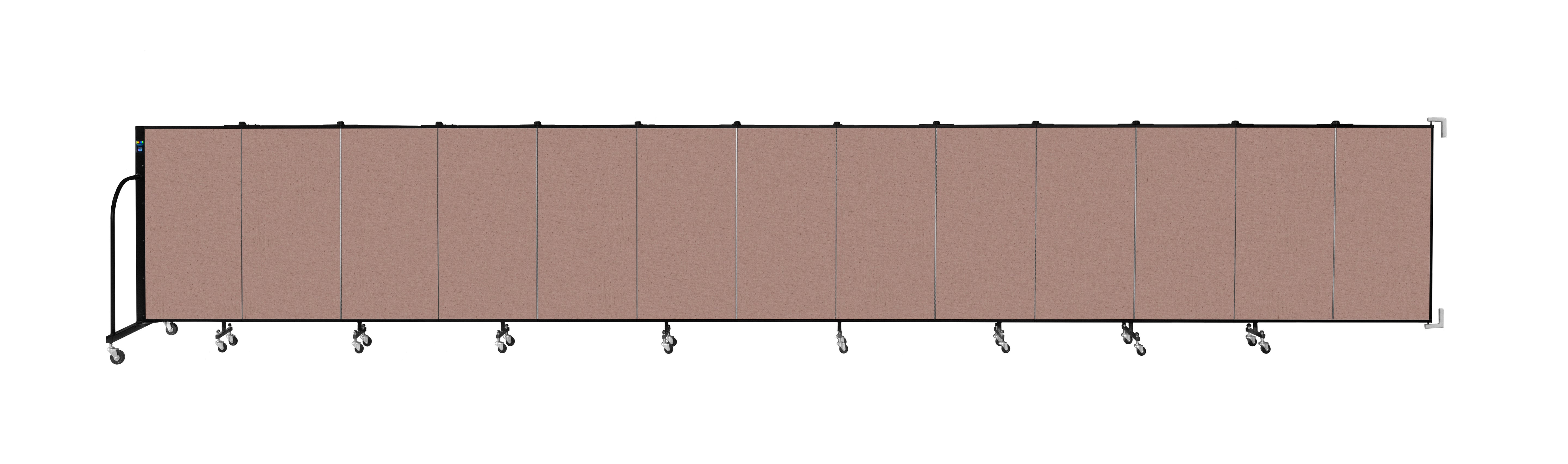 Wallmount Room Divider - 4'H x 23' 10" - 13 Panel, Rasberry, Vinyl