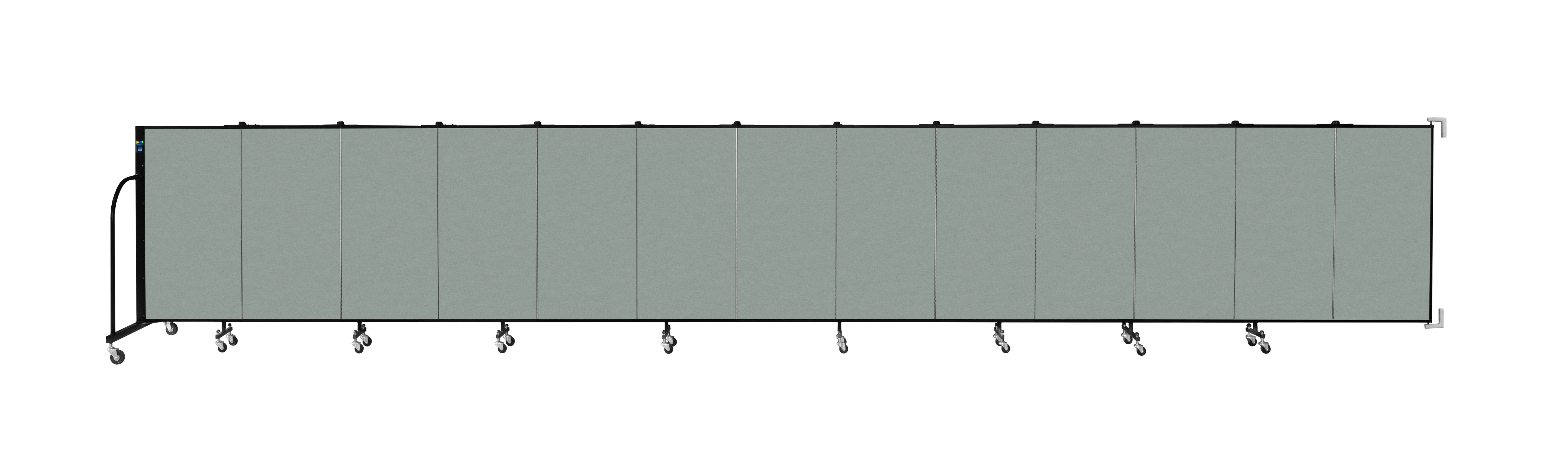 Wallmount Room Divider - 4'H x 23' 10" - 13 Panel, Mint, Vinyl