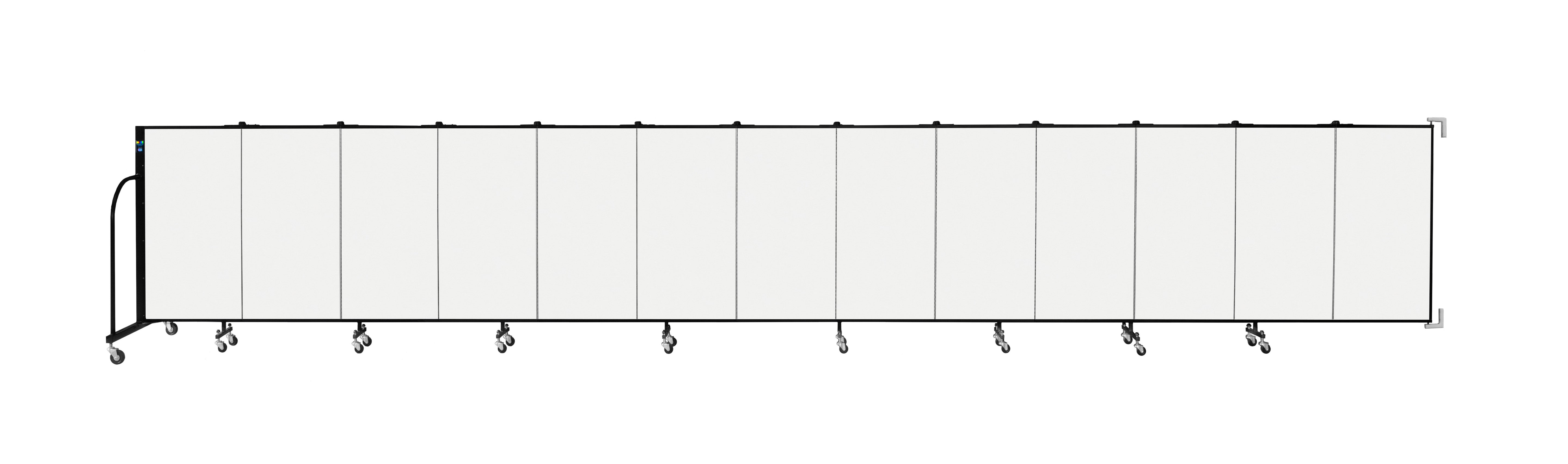 Wallmount Room Divider - 4'H x 23' 10" - 13 Panel, Ice, Vinyl