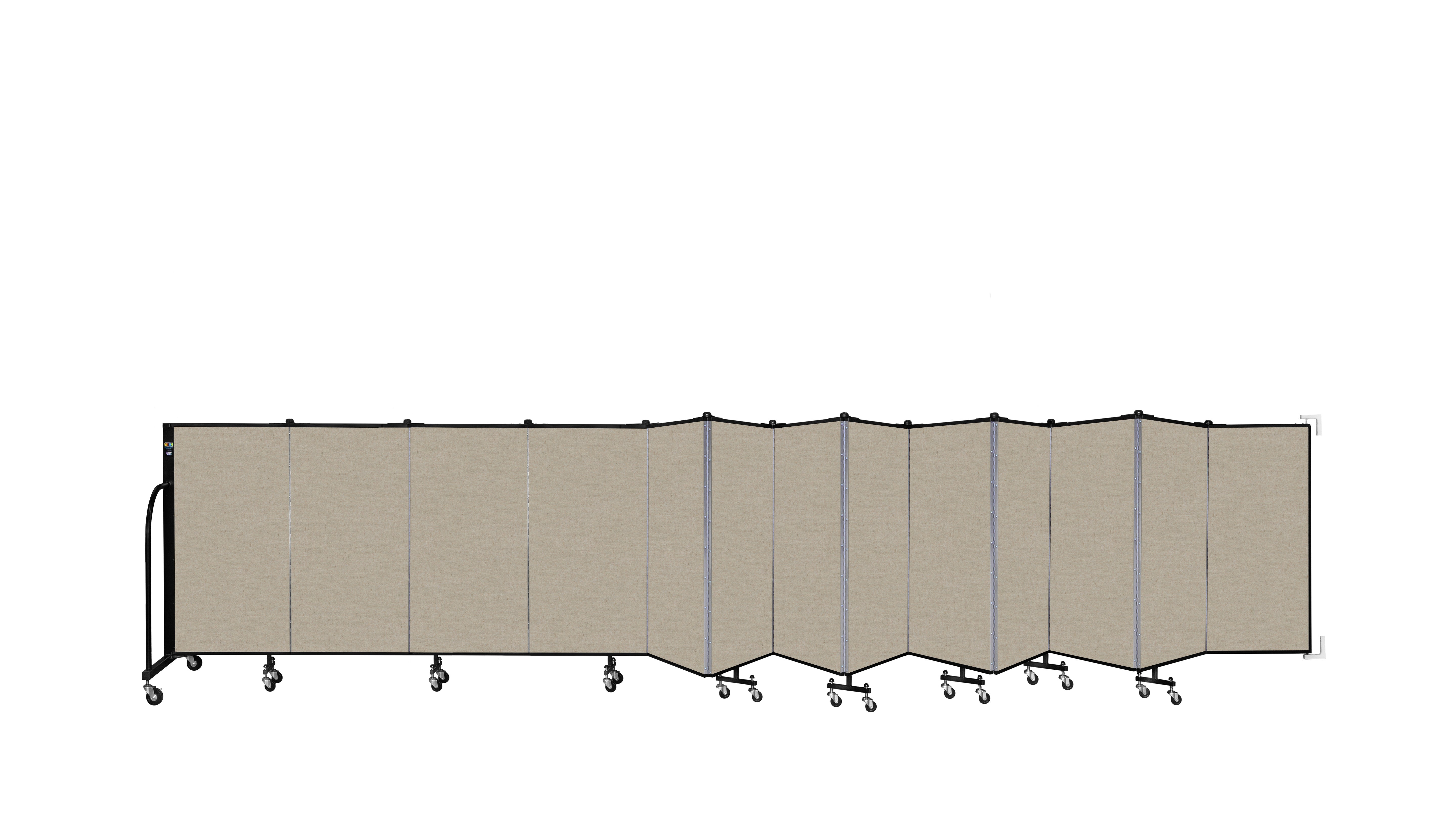 Wallmount Room Divider - 4'H x 23' 10" - 13 Panel, Hazelnut, Vinyl