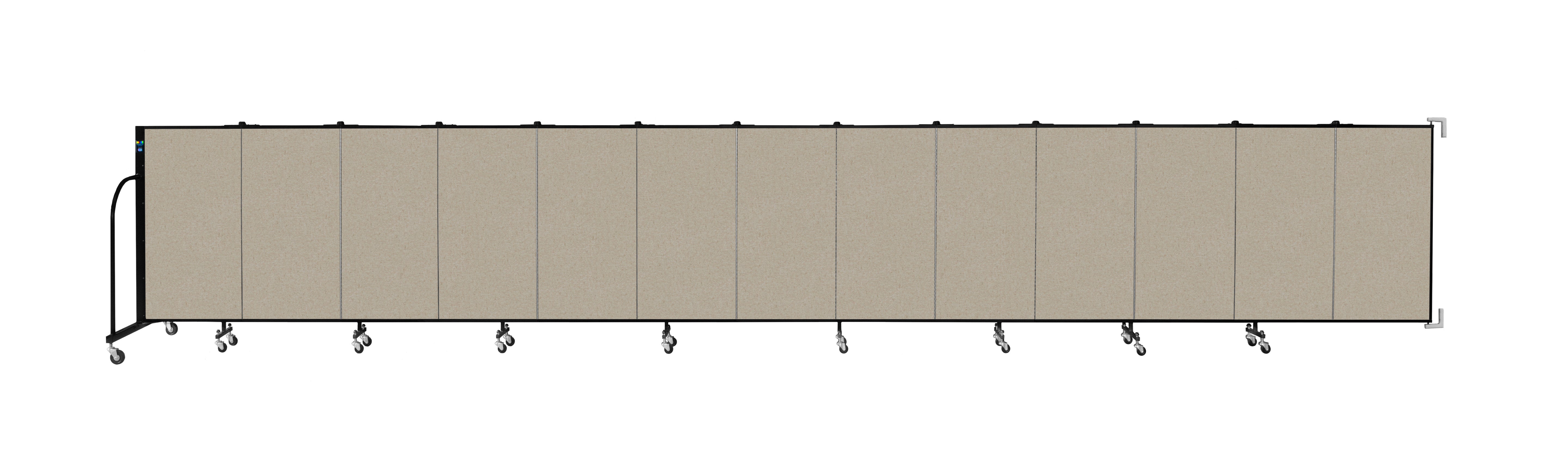 Wallmount Room Divider - 4'H x 23' 10" - 13 Panel, Hazelnut, Vinyl