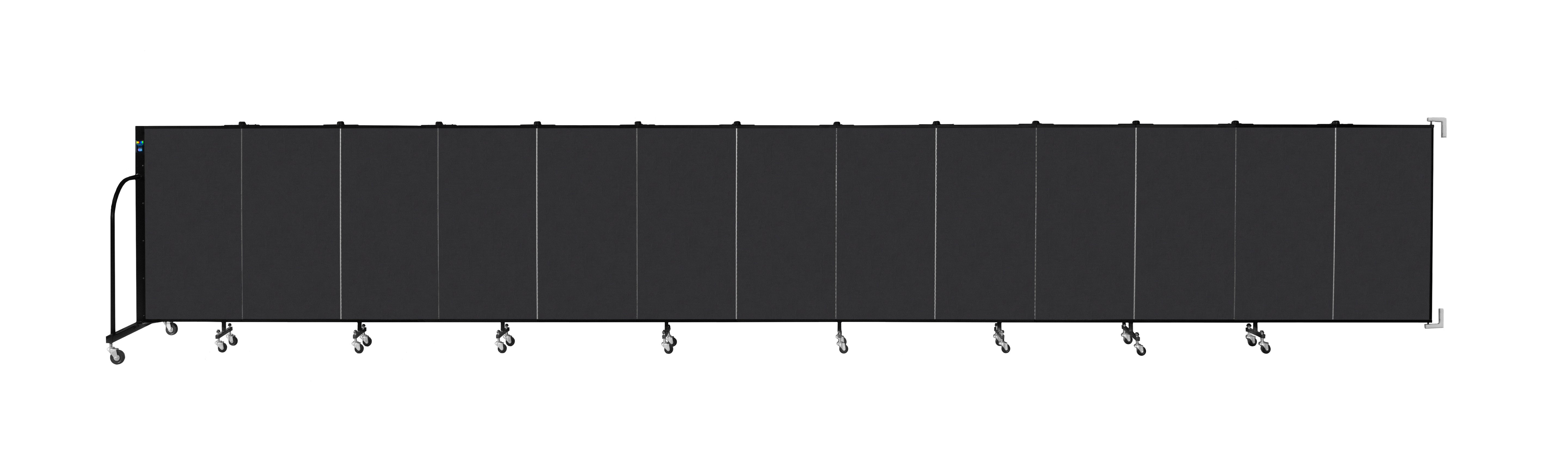 Wallmount Room Divider - 4'H x 23' 10" - 13 Panel, Coal, Vinyl