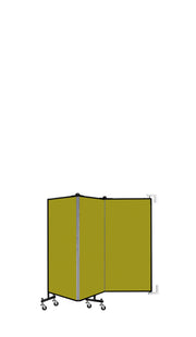Wallmount Room Divider - 4'H x 5' 6"L - 3 Panel, Apple Green, Fabric