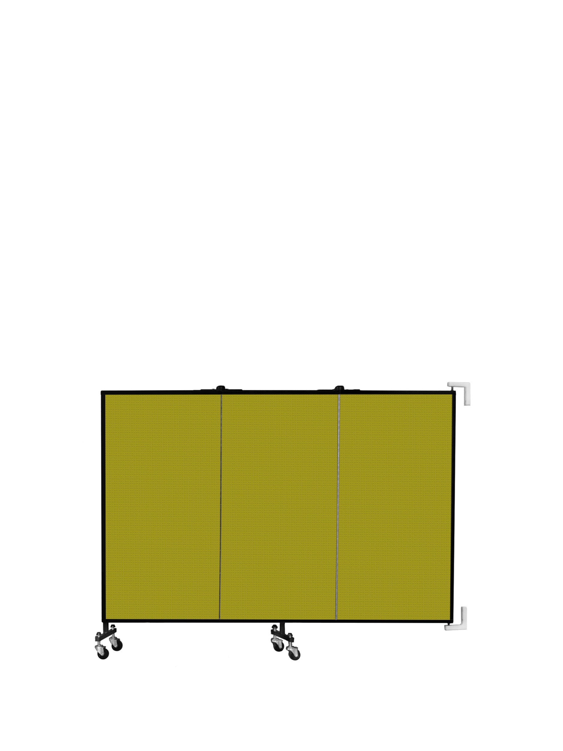 Wallmount Room Divider - 4'H x 5' 6"L - 3 Panel, Apple Green, Fabric