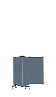 Wallmount Room Divider - 4'H x 5' 6"L - 3 Panel, Lake, Fabric
