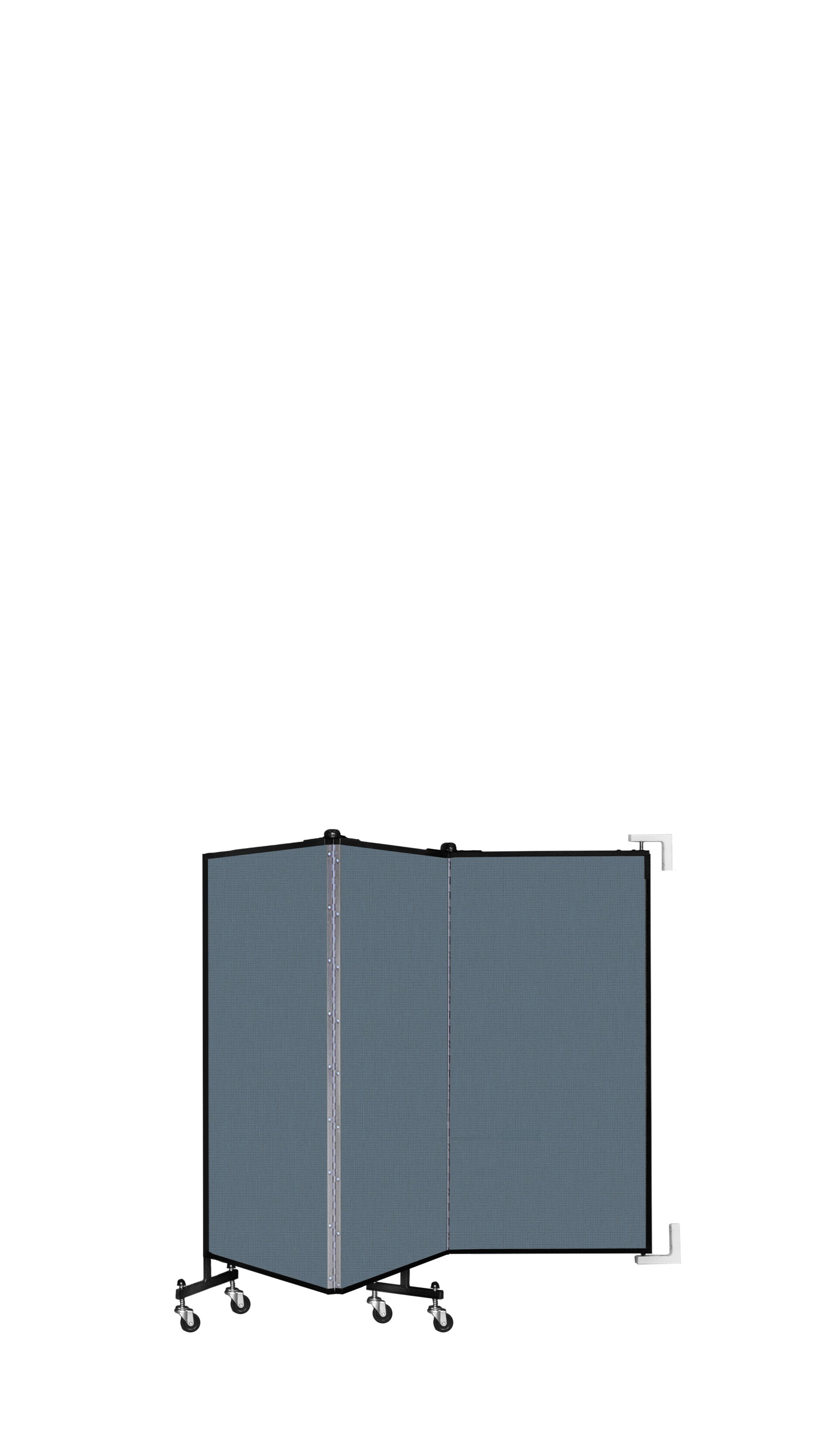 Wallmount Room Divider - 4'H x 5' 6"L - 3 Panel, Lake, Fabric