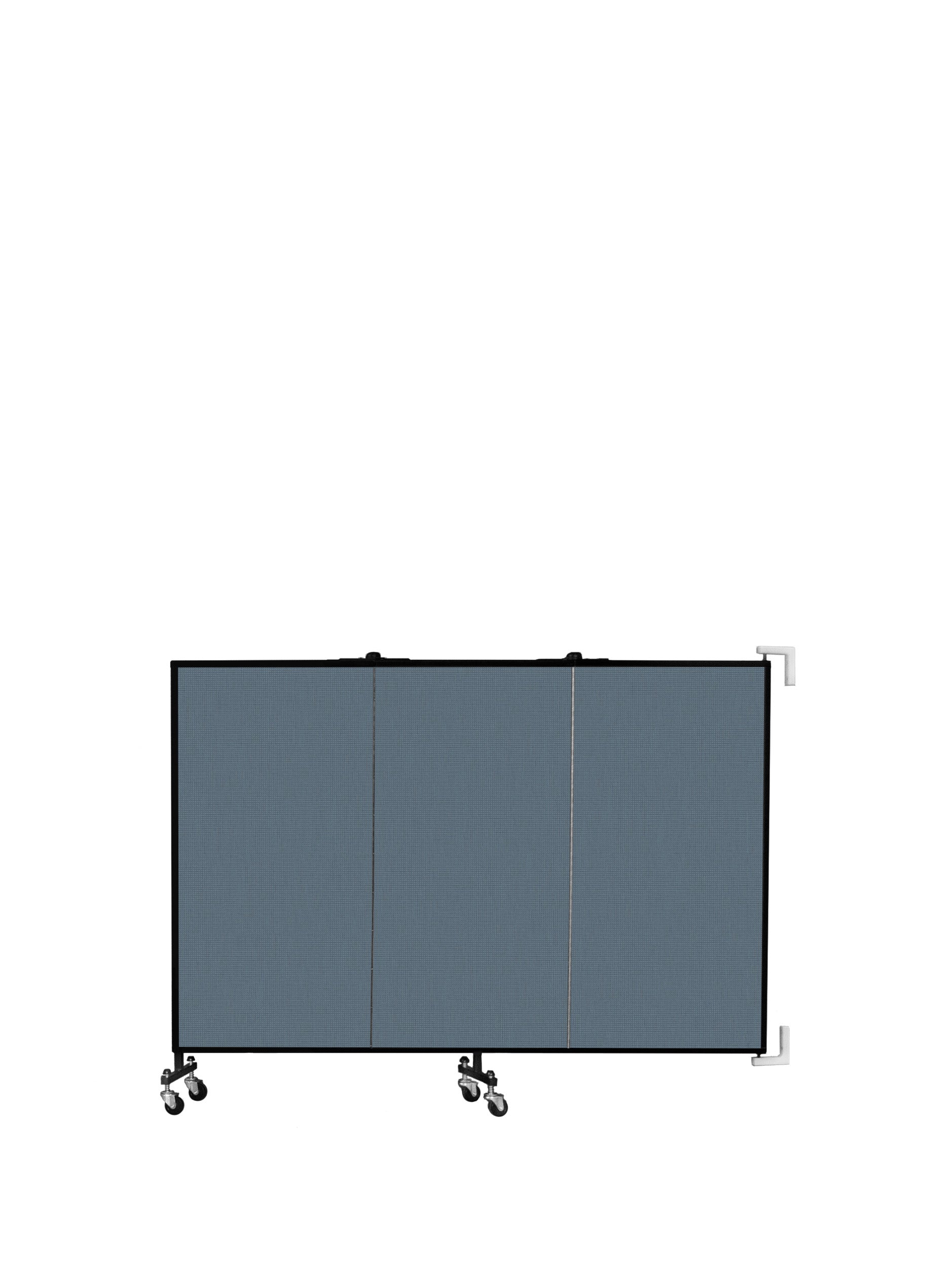 Wallmount Room Divider - 4'H x 5' 6"L - 3 Panel, Lake, Fabric