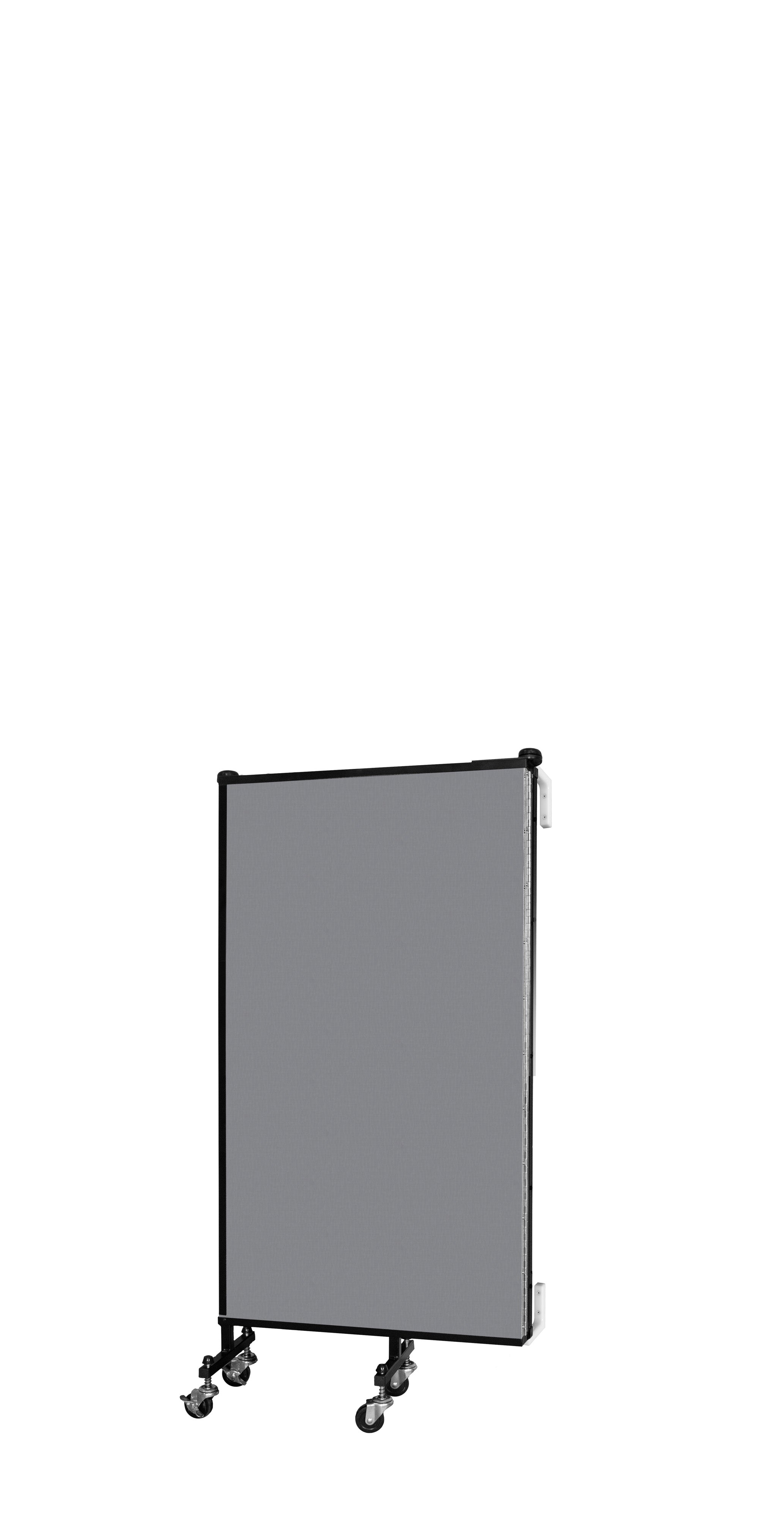 Wallmount Room Divider - 4'H x 5' 6"L - 3 Panel, Stone, Fabric