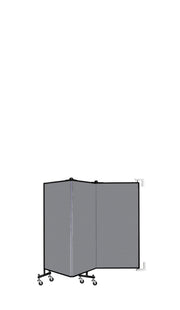 Wallmount Room Divider - 4'H x 5' 6"L - 3 Panel, Stone, Fabric