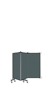 Wallmount Room Divider - 4'H x 5' 6"L - 3 Panel, Mallard, Fabric