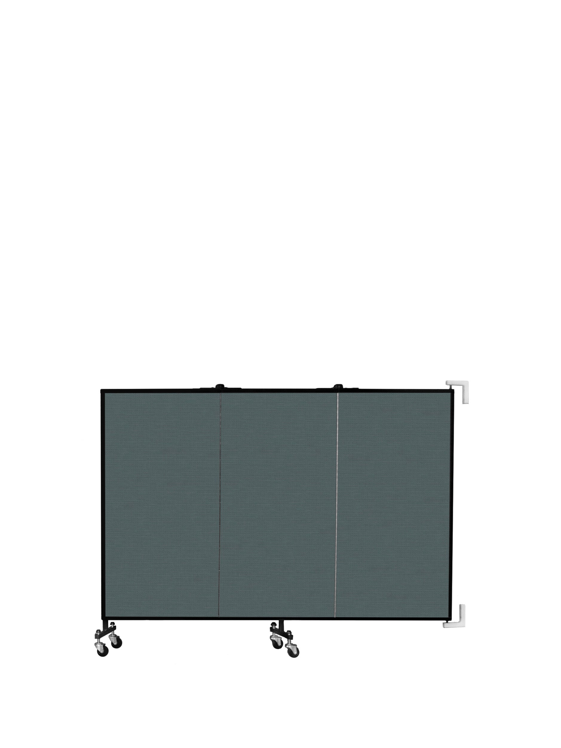 Wallmount Room Divider - 4'H x 5' 6"L - 3 Panel, Mallard, Fabric