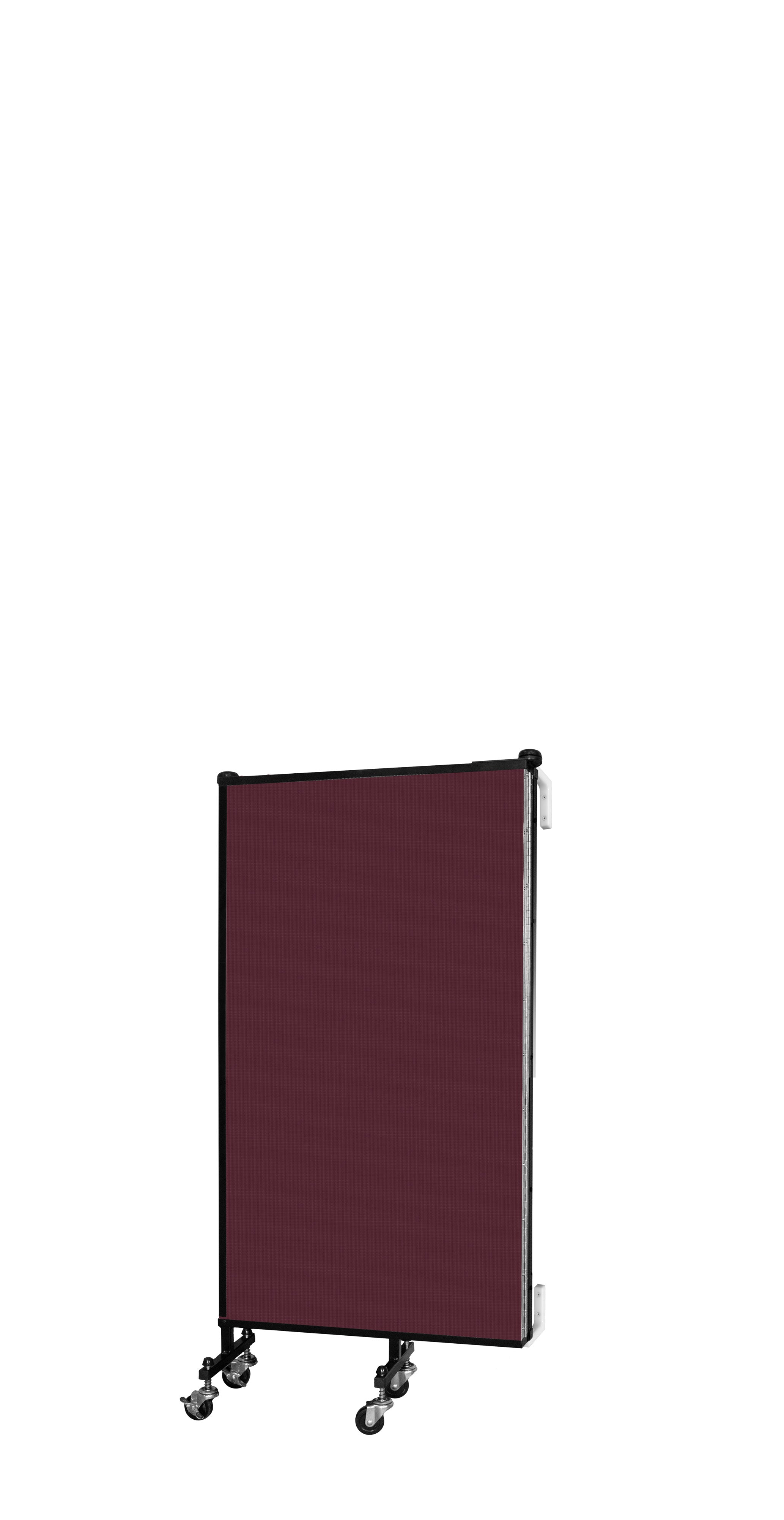 Wallmount Room Divider - 4'H x 5' 6"L - 3 Panel, Purple, Fabric