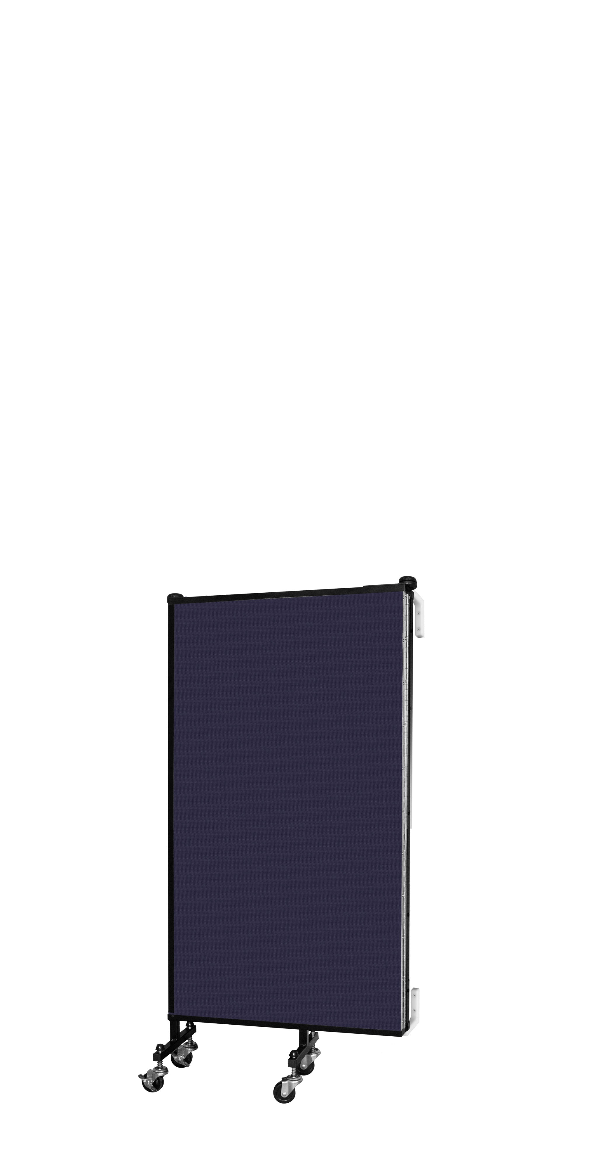 Wallmount Room Divider - 4'H x 5' 6"L - 3 Panel, Navy, Fabric