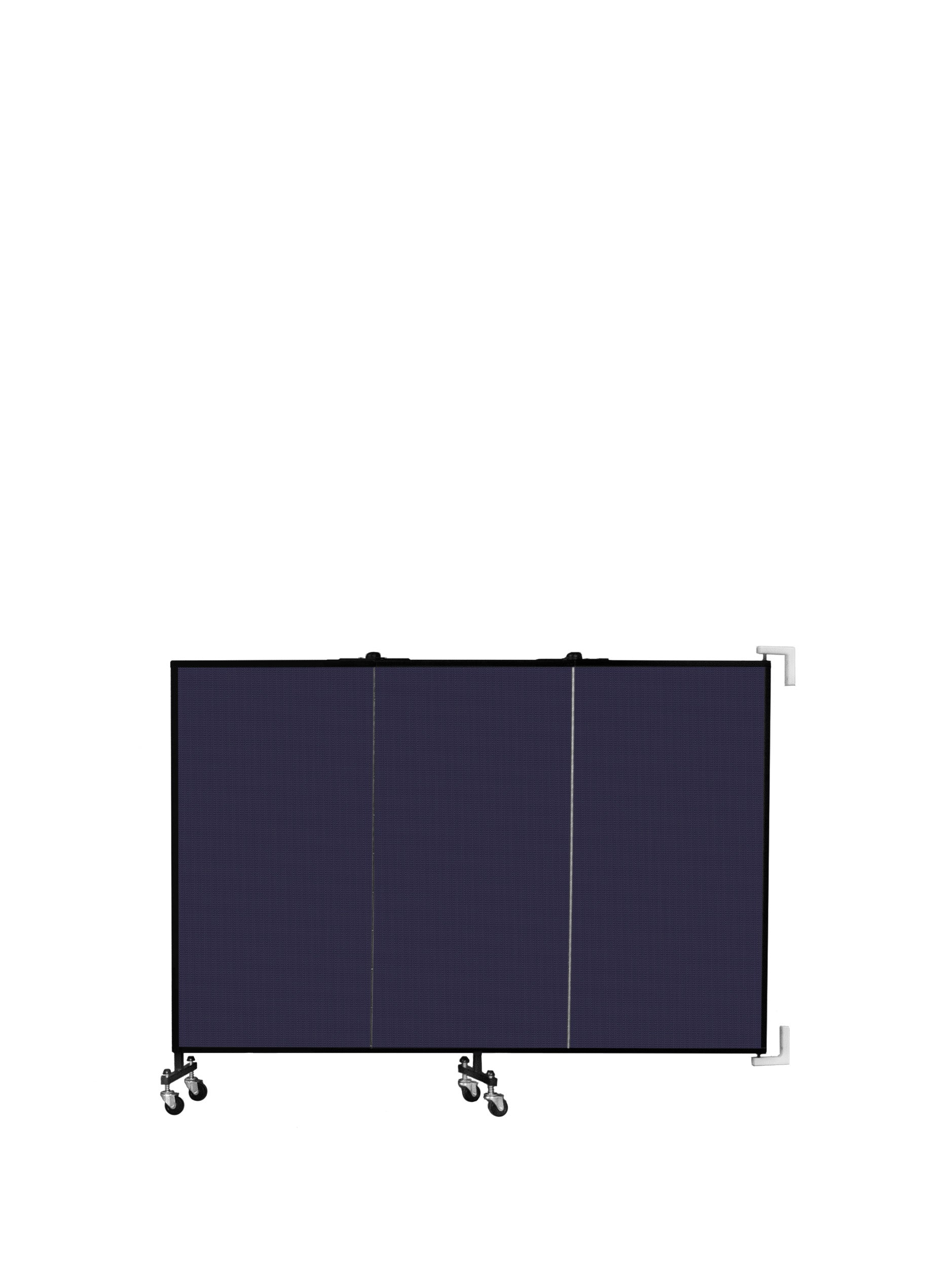 Wallmount Room Divider - 4'H x 5' 6"L - 3 Panel, Navy, Fabric