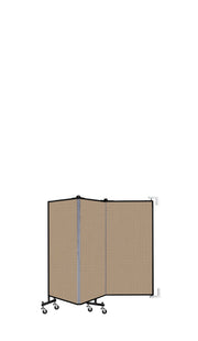 Wallmount Room Divider - 4'H x 5' 6"L - 3 Panel, Desert, Fabric