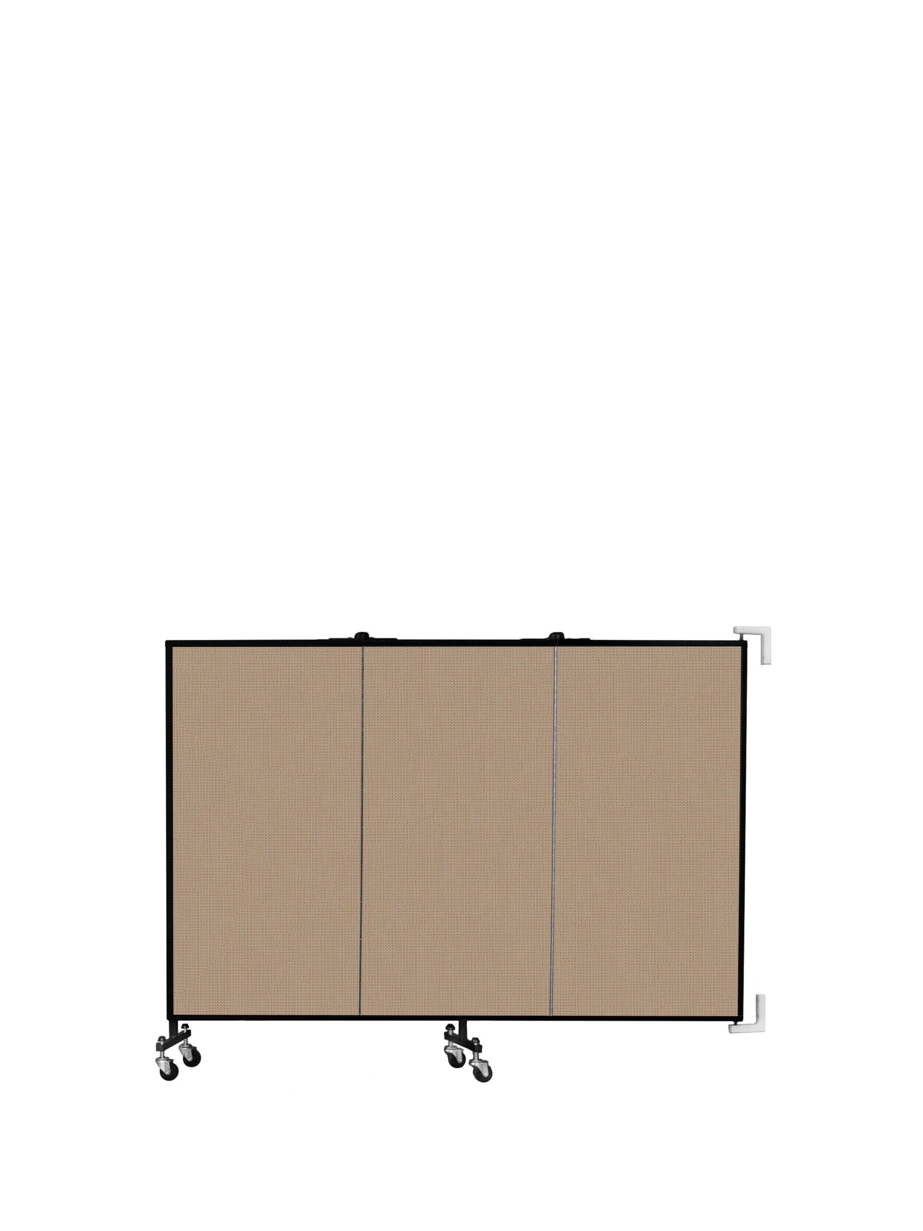 Wallmount Room Divider - 4'H x 5' 6"L - 3 Panel, Desert, Fabric