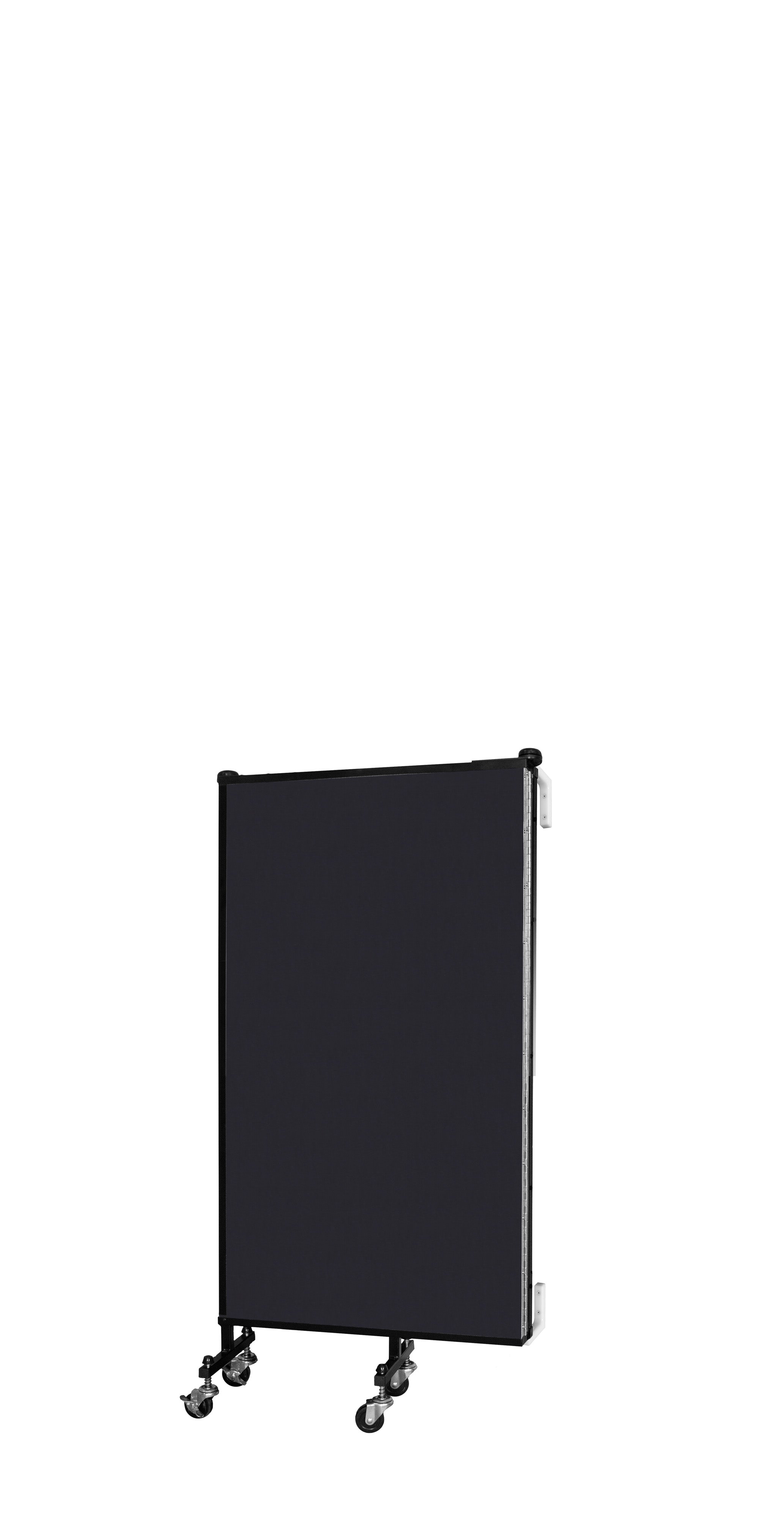Wallmount Room Divider - 4'H x 5' 6"L - 3 Panel, Black, Fabric