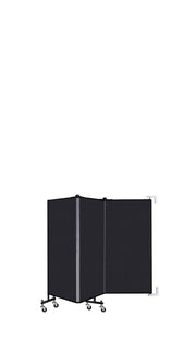 Wallmount Room Divider - 4'H x 5' 6"L - 3 Panel, Black, Fabric