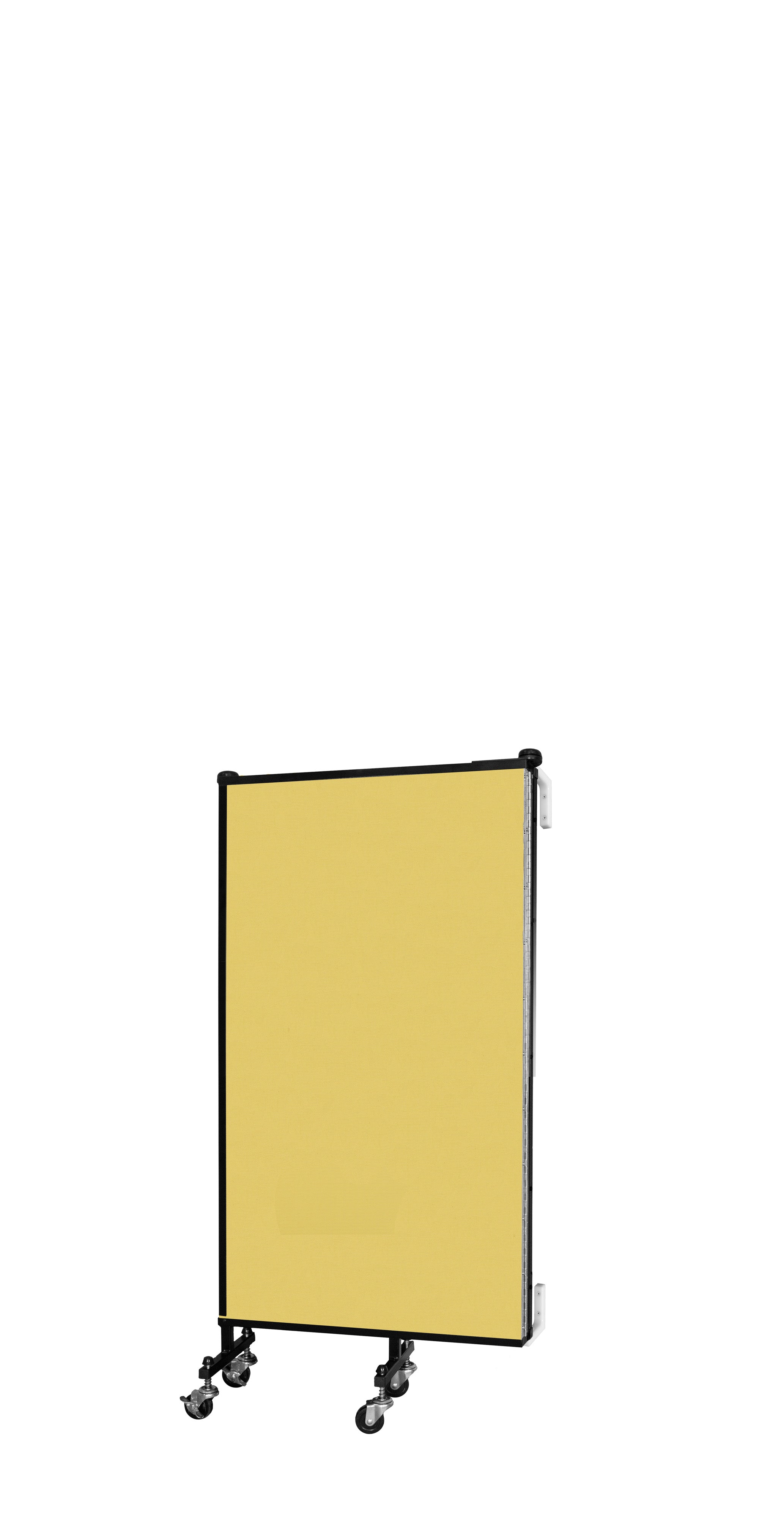 Wallmount Room Divider - 4'H x 5' 6"L - 3 Panel, Primary Yellow, Fabric