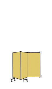 Wallmount Room Divider - 4'H x 5' 6"L - 3 Panel, Primary Yellow, Fabric