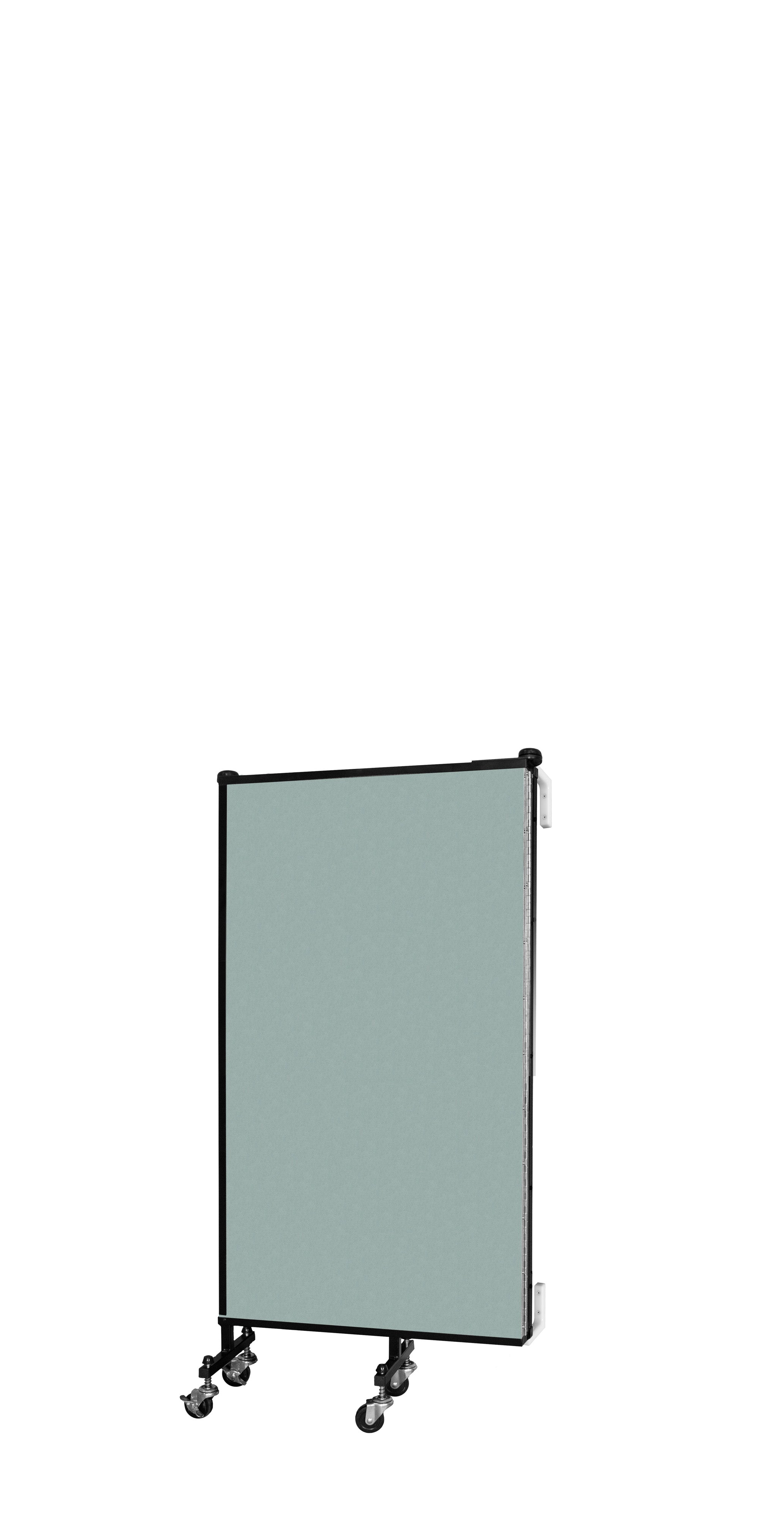 Wallmount Room Divider - 4'H x 5' 6"L - 3 Panel, Sea Green, Fabric