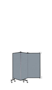 Wallmount Room Divider - 4'H x 5' 6"L - 3 Panel, Blue Tide, Vinyl