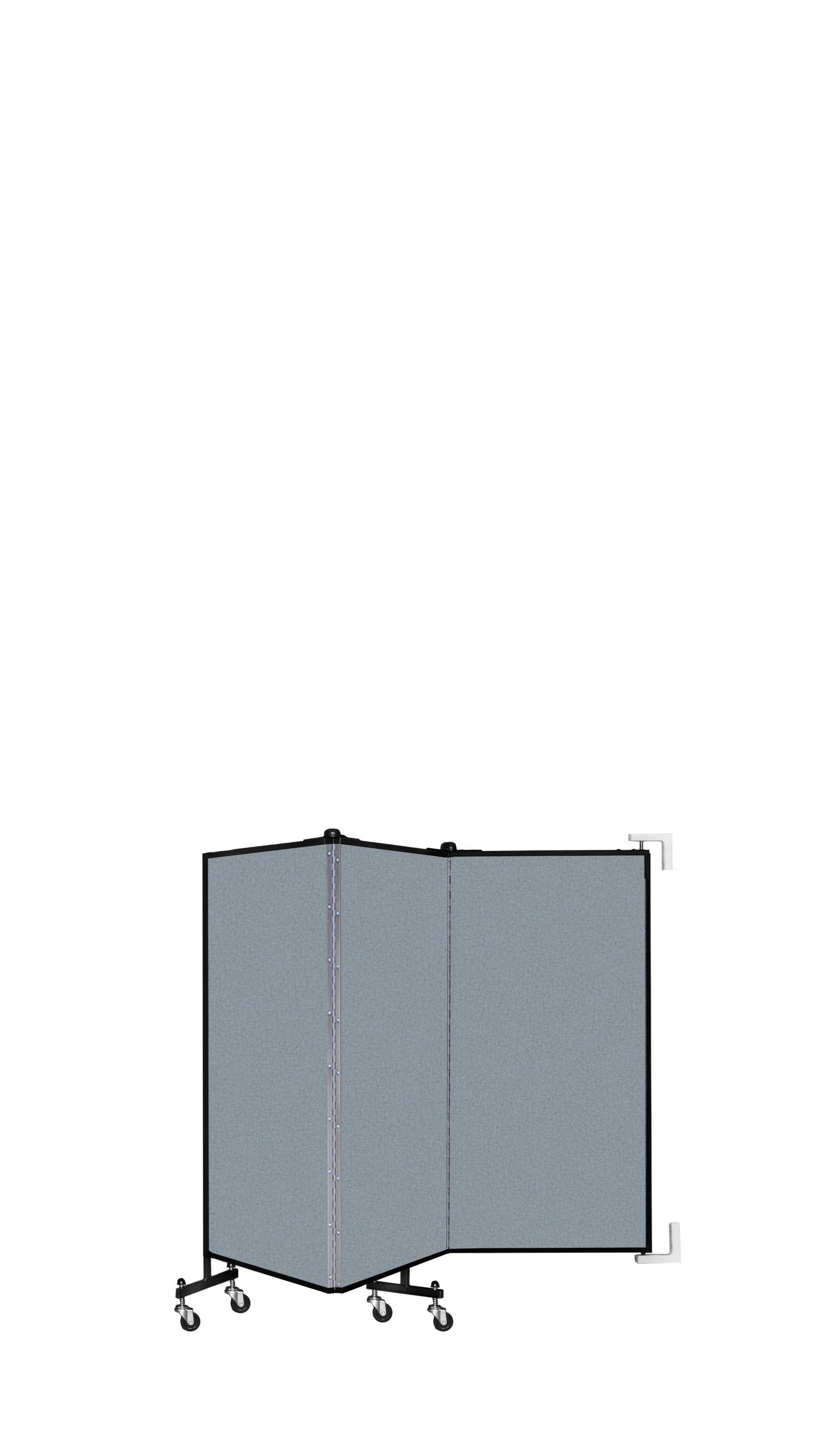 Wallmount Room Divider - 4'H x 5' 6"L - 3 Panel, Blue Tide, Vinyl